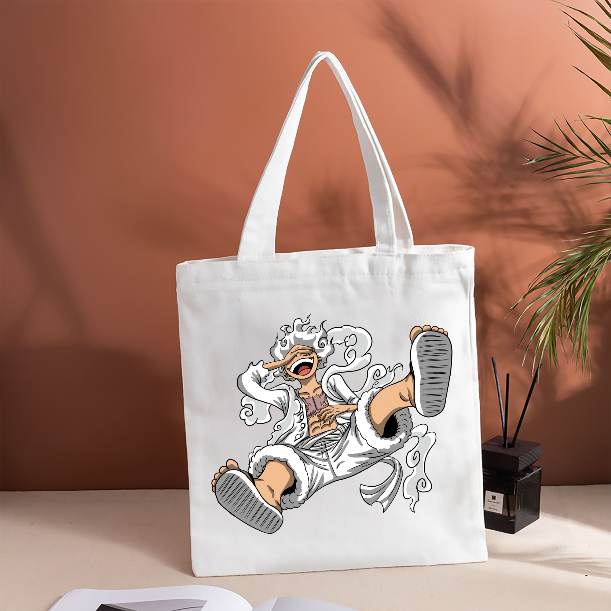 ワンピース モンキー・D・ルフィ ONE PIECE Monkey D. Luffy 縦型キャンバス生地手提げバッグ　トートバッグ