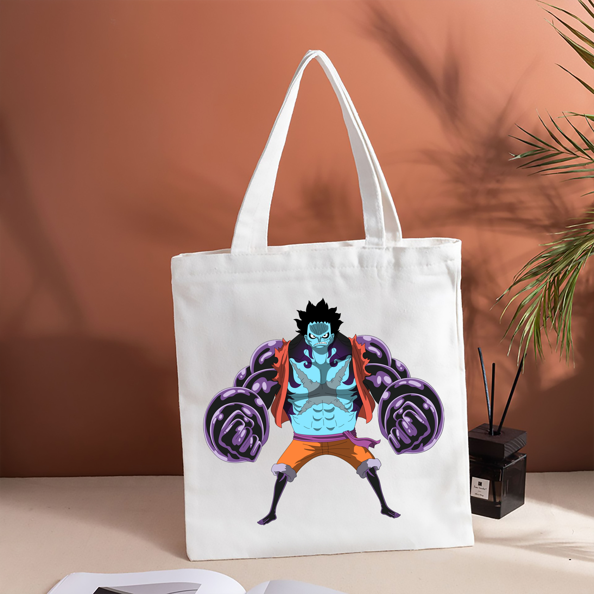 ワンピース モンキー・D・ルフィ ONE PIECE Monkey D. Luffy 縦型キャンバス生地手提げバッグ　トートバッグ