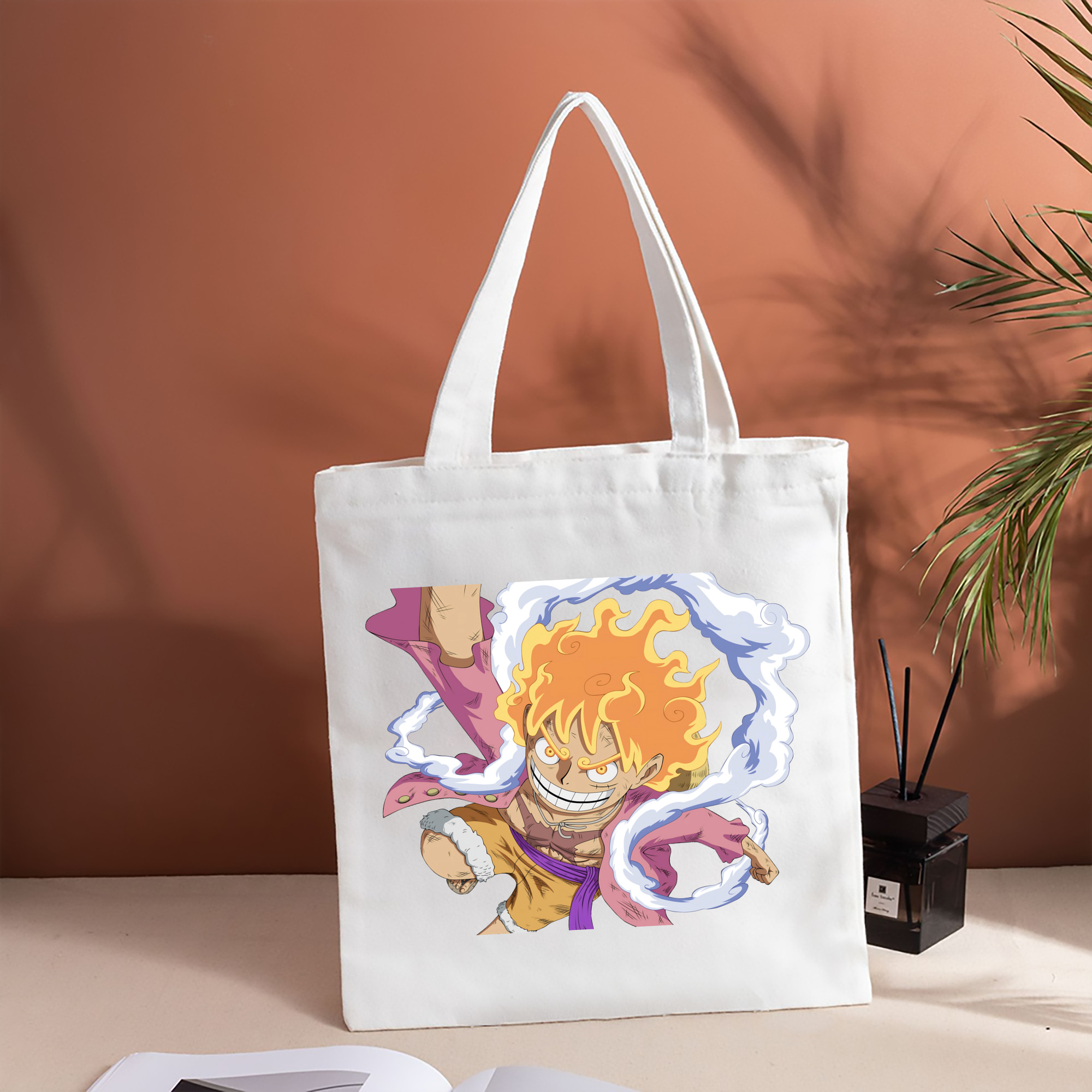 ワンピース モンキー・D・ルフィ ONE PIECE Monkey D. Luffy 縦型キャンバス生地手提げバッグ　トートバッグ