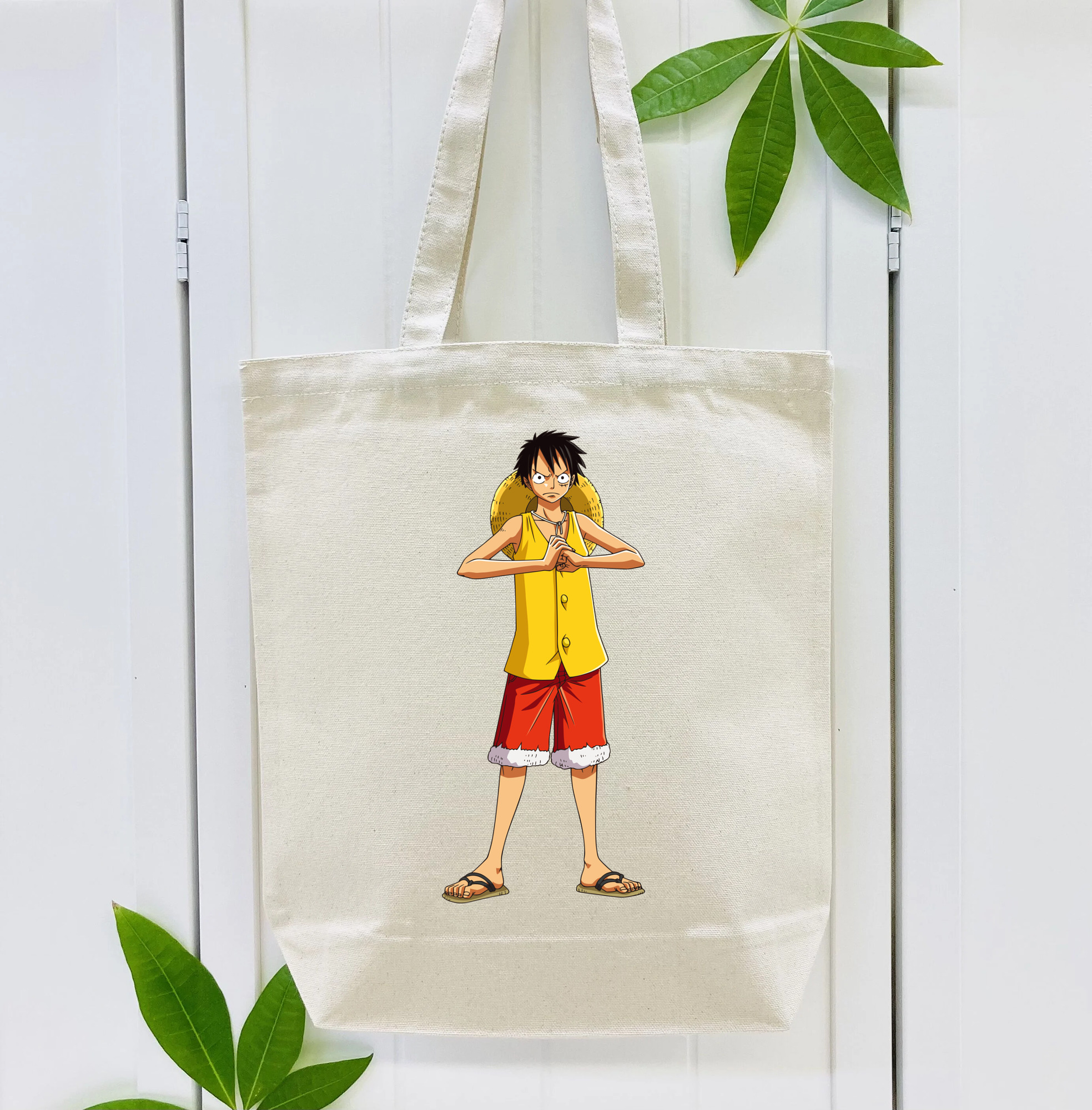 ワンピース モンキー・D・ルフィ ONE PIECE Monkey D. Luffy 縦型キャンバス生地手提げバッグ　トートバッグ