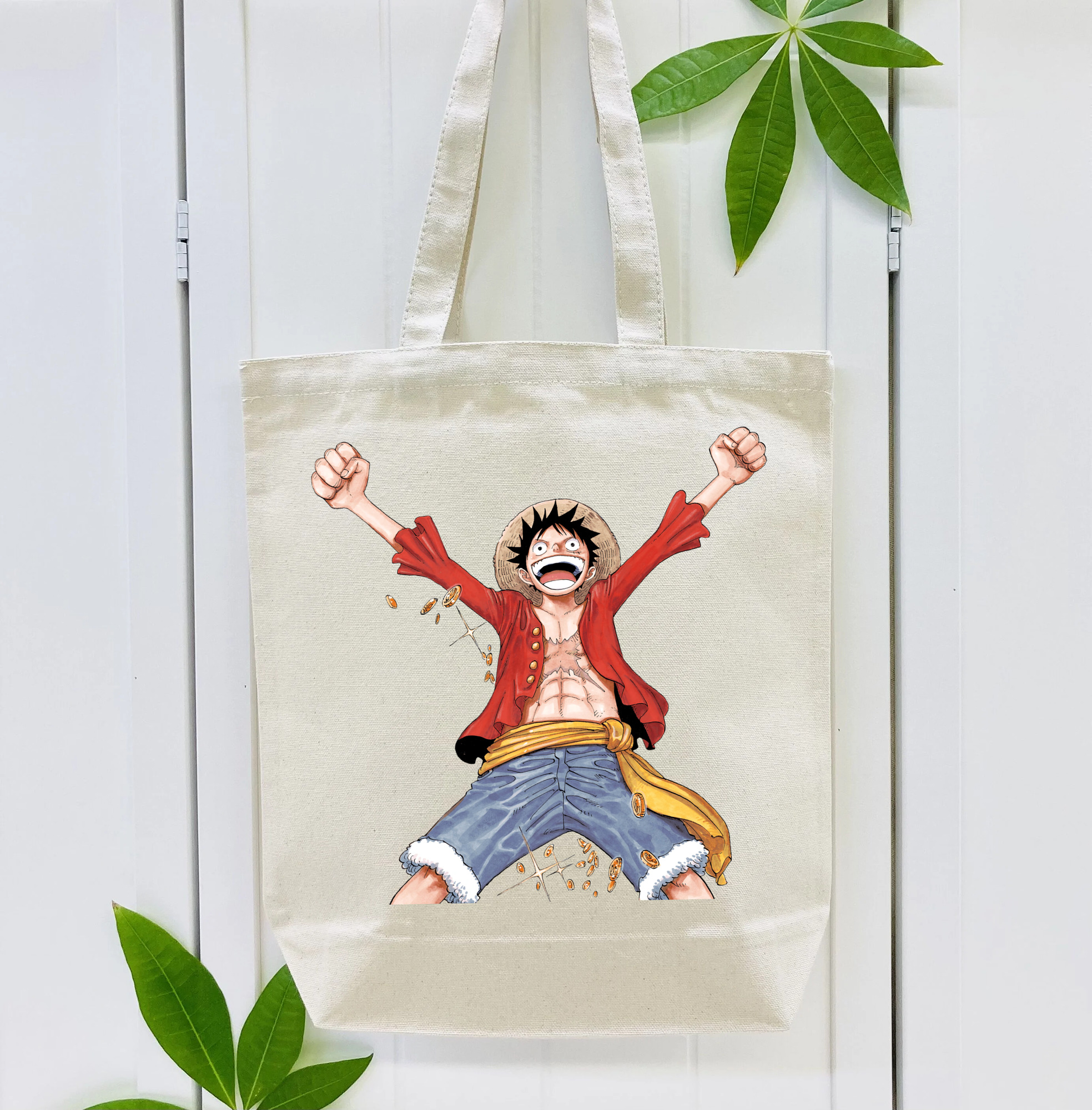 ワンピース モンキー・D・ルフィ ONE PIECE Monkey D. Luffy 縦型キャンバス生地手提げバッグ　トートバッグ