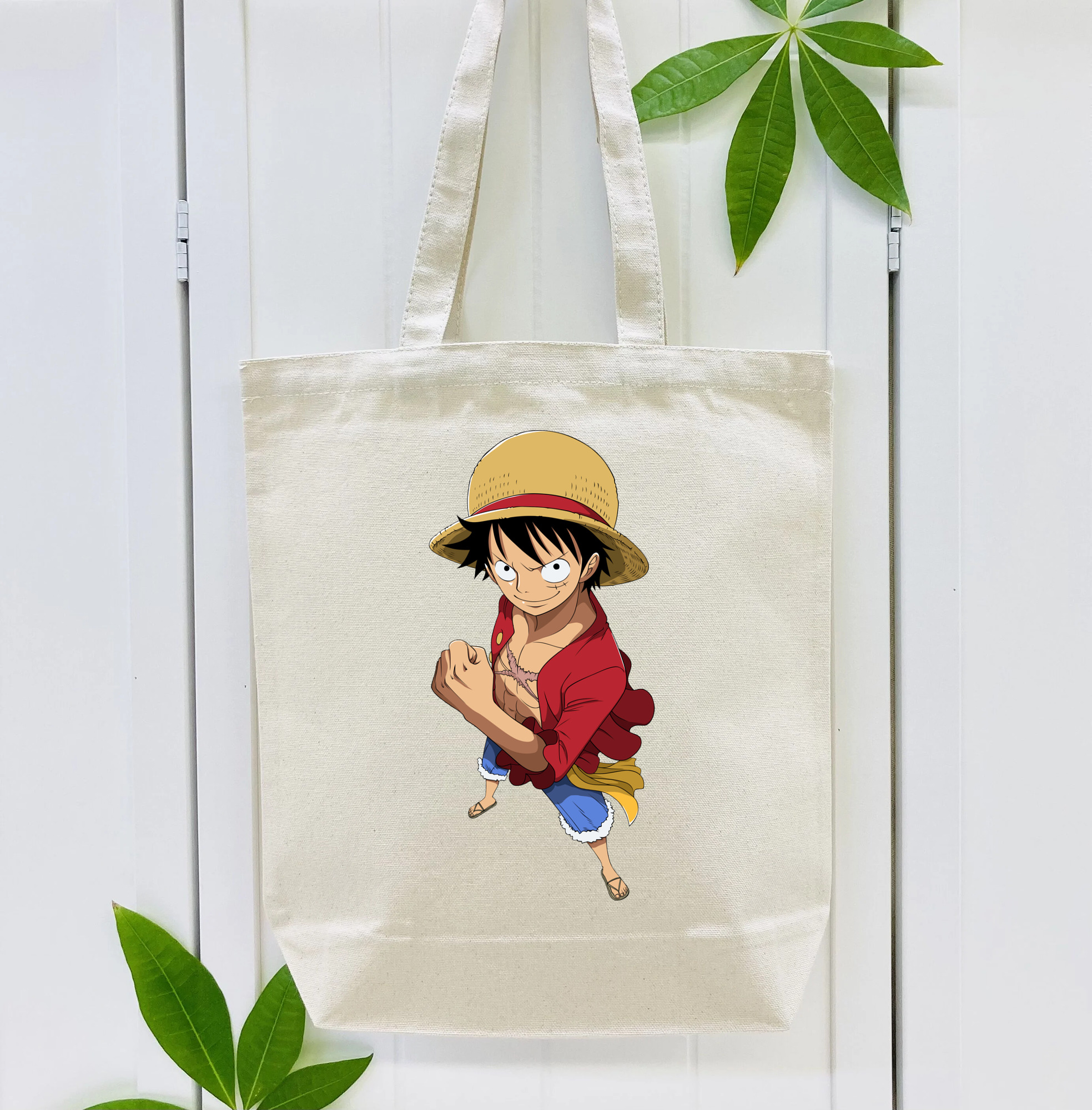 ワンピース モンキー・D・ルフィ ONE PIECE Monkey D. Luffy 縦型キャンバス生地手提げバッグ　トートバッグ