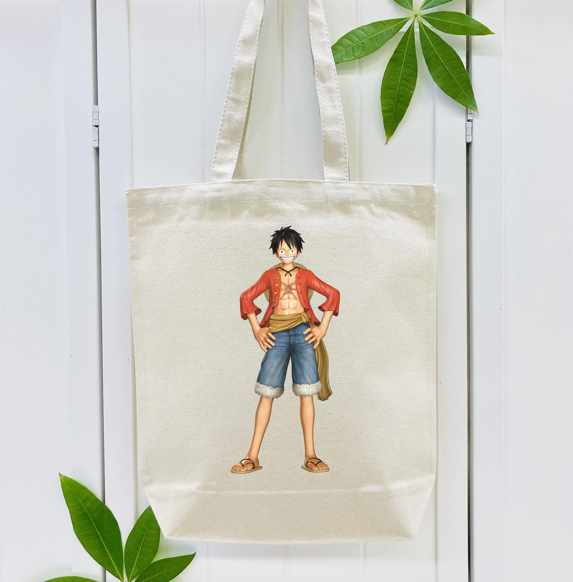 ワンピース モンキー・D・ルフィ ONE PIECE Monkey D. Luffy 縦型キャンバス生地手提げバッグ　トートバッグ