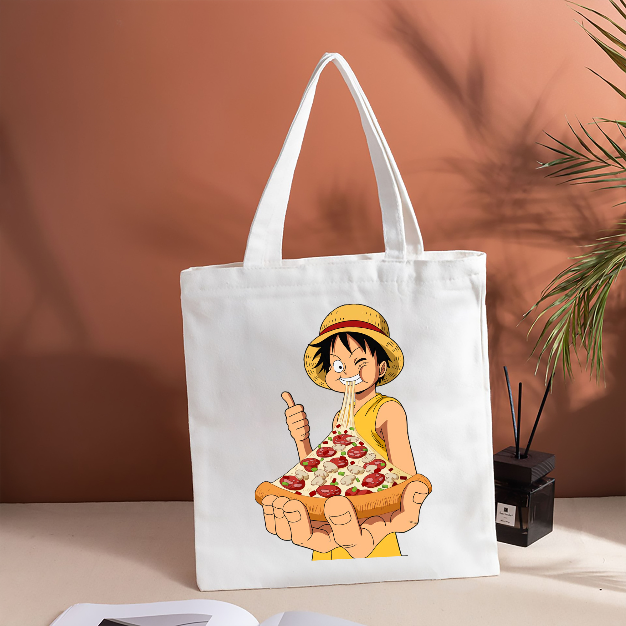 ワンピース モンキー・D・ルフィ ONE PIECE Monkey D. Luffy 縦型キャンバス生地手提げバッグ　トートバッグ