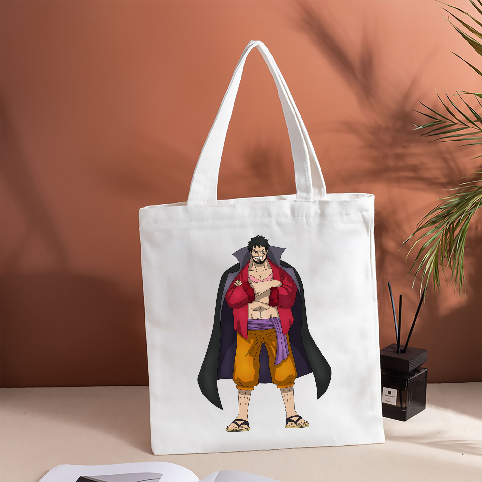 ワンピース モンキー・D・ルフィ ONE PIECE Monkey D. Luffy 縦型キャンバス生地手提げバッグ　トートバッグ