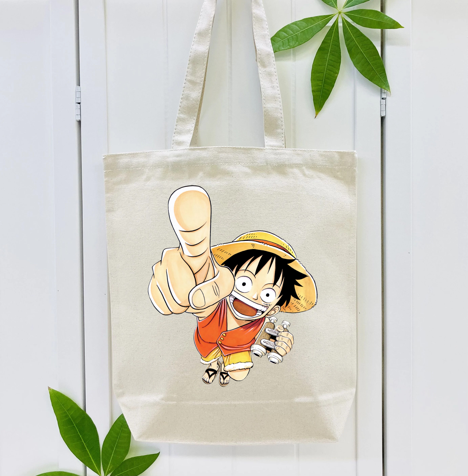 ワンピース モンキー・D・ルフィ ONE PIECE Monkey D. Luffy 縦型キャンバス生地手提げバッグ　トートバッグ