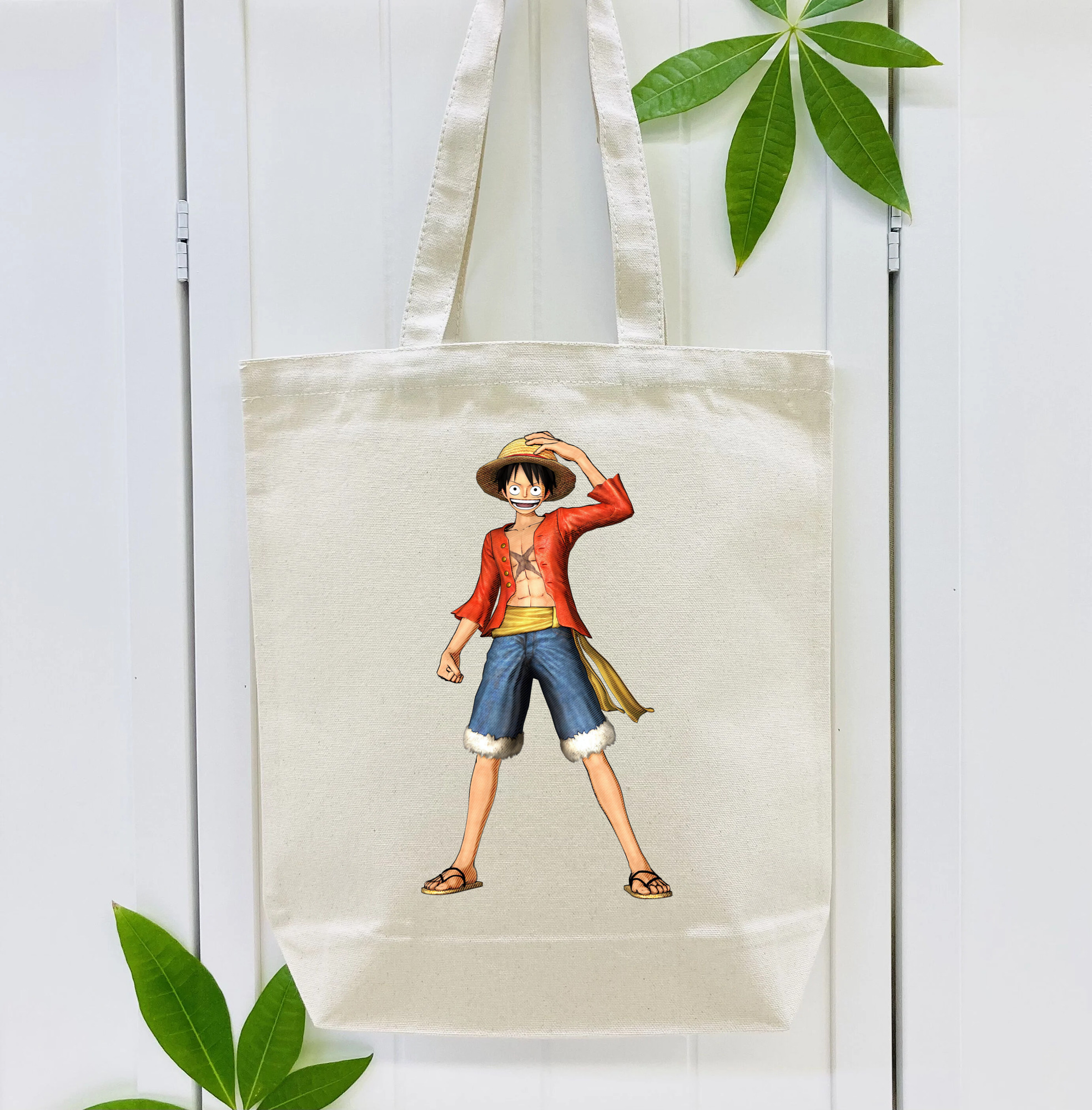 ワンピース モンキー・D・ルフィ ONE PIECE Monkey D. Luffy 縦型キャンバス生地手提げバッグ　トートバッグ