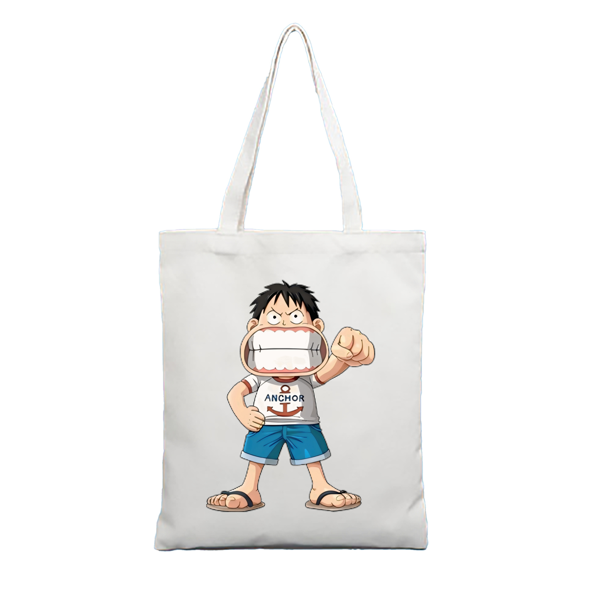 （画像用） ワンピース モンキー・D・ルフィ ONE PIECE Monkey D. Luffy 縦型キャンバス生地手提げバッグ　トートバッグ
