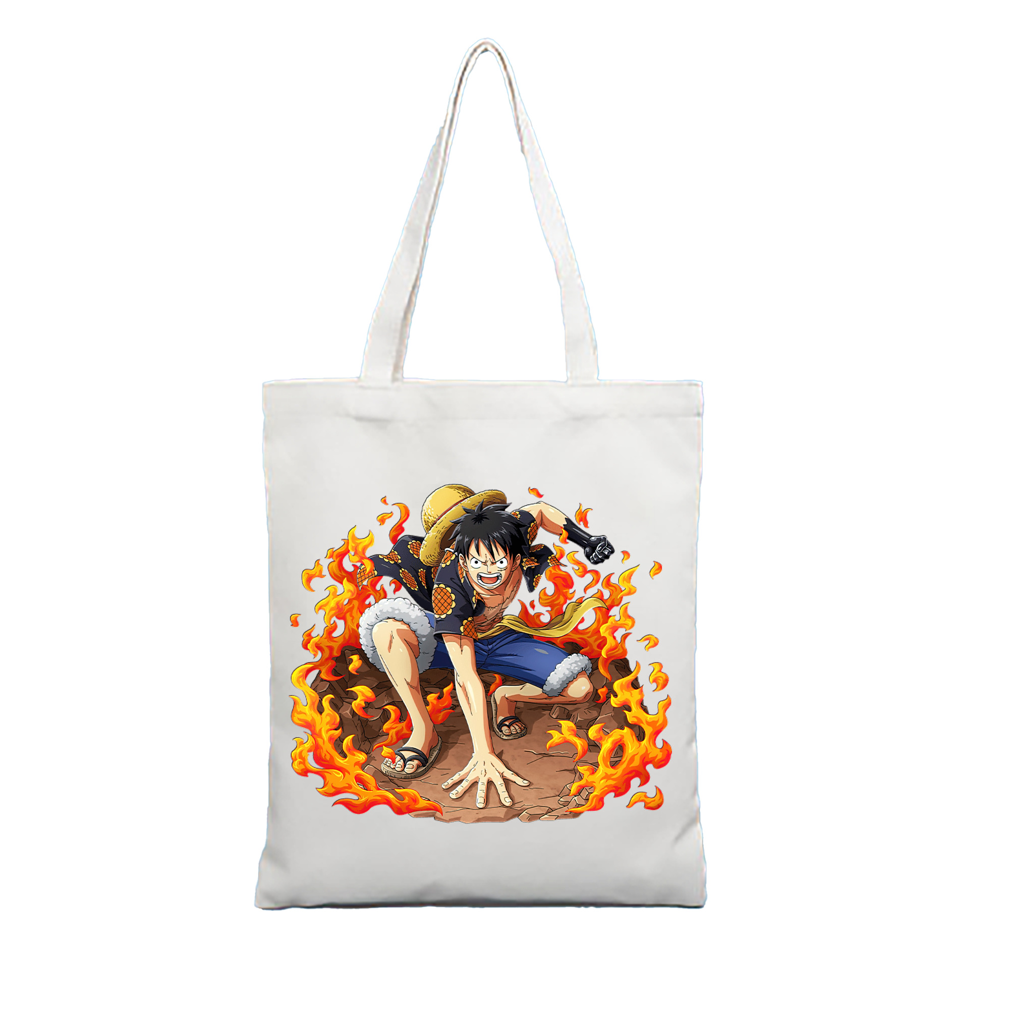 ワンピース モンキー・D・ルフィ ONE PIECE Monkey D. Luffy 縦型キャンバス生地手提げバッグ　トートバッグ