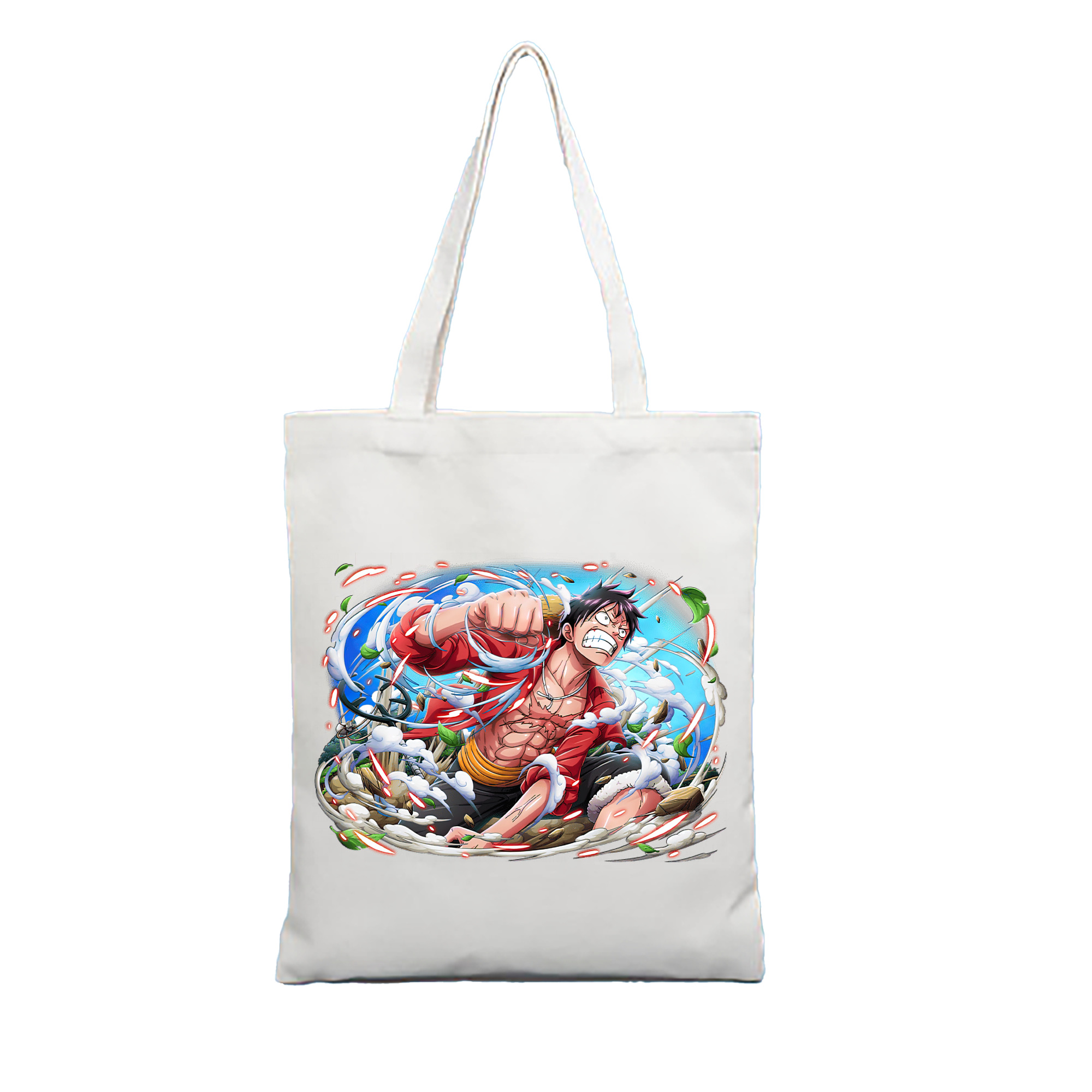 ワンピース モンキー・D・ルフィ ONE PIECE Monkey D. Luffy 縦型キャンバス生地手提げバッグ　トートバッグ