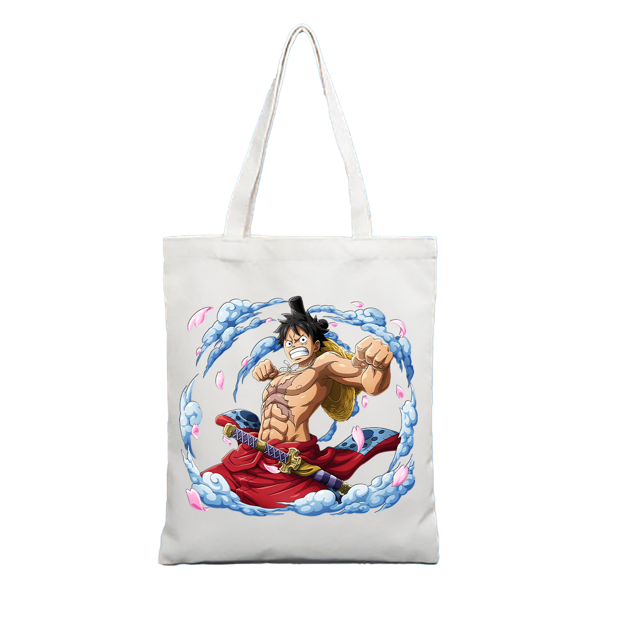 ワンピース モンキー・D・ルフィ ONE PIECE Monkey D. Luffy 縦型キャンバス生地手提げバッグ　トートバッグ