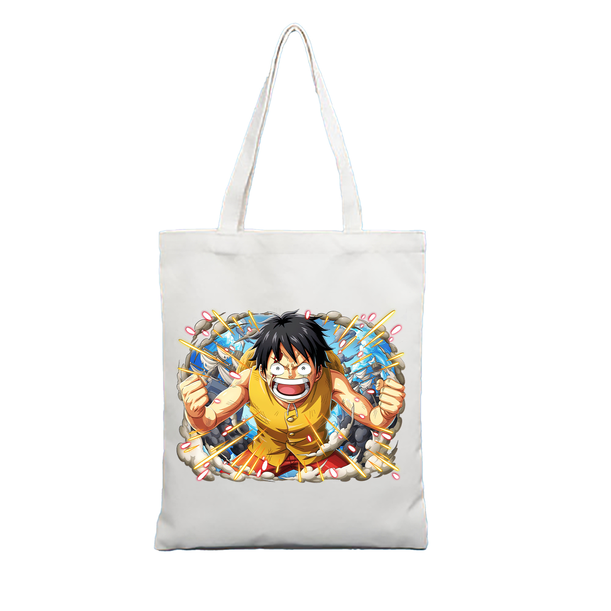 ワンピース モンキー・D・ルフィ ONE PIECE Monkey D. Luffy 縦型キャンバス生地手提げバッグ　トートバッグ