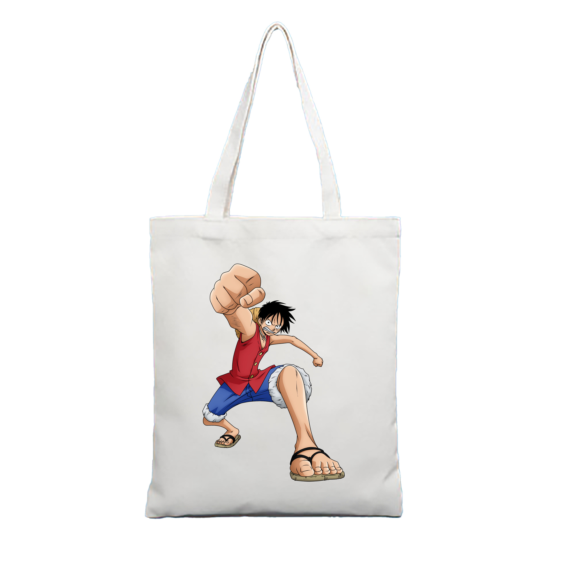 ワンピース モンキー・D・ルフィ ONE PIECE Monkey D. Luffy 縦型キャンバス生地手提げバッグ　トートバッグ