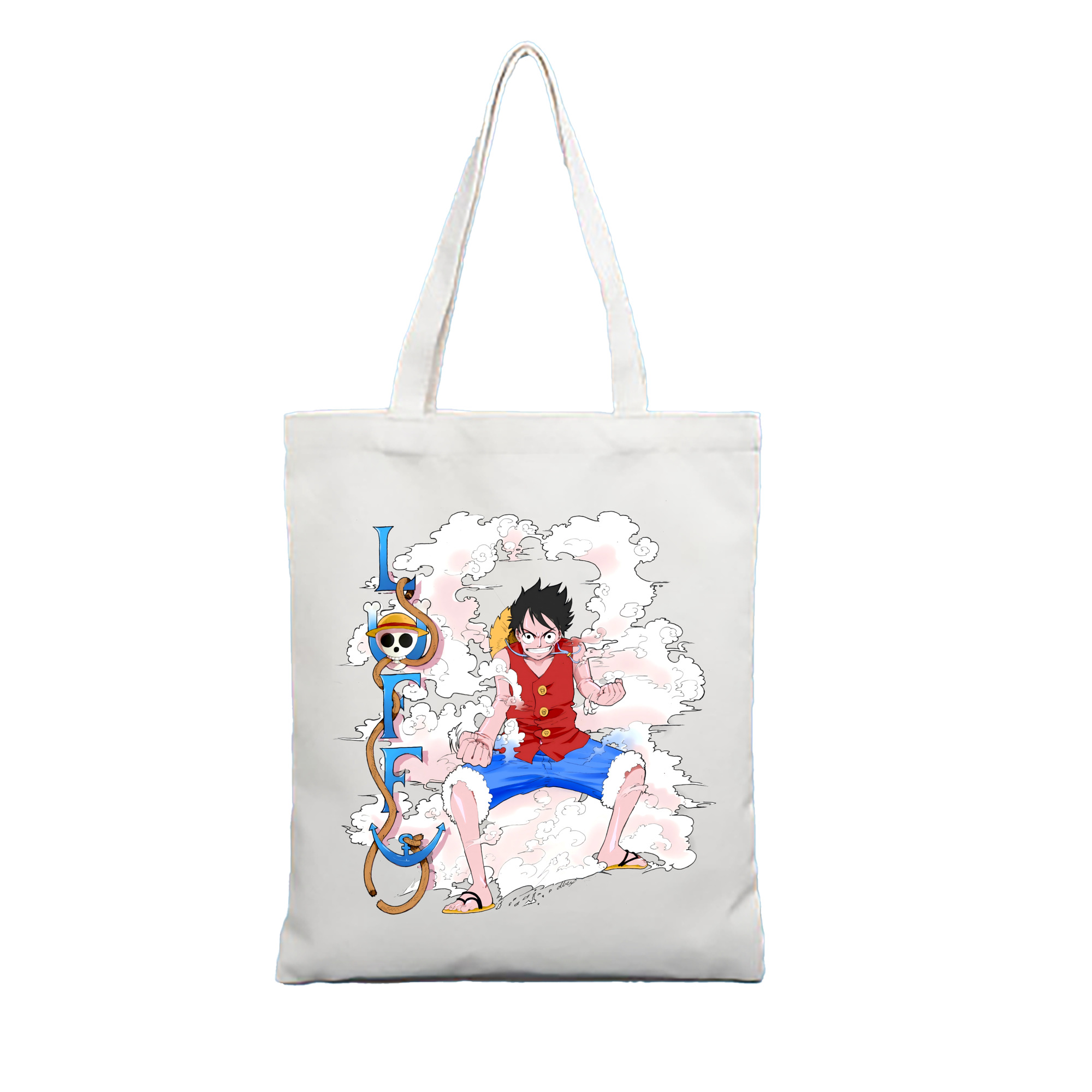 ワンピース モンキー・D・ルフィ ONE PIECE Monkey D. Luffy 縦型キャンバス生地手提げバッグ　トートバッグ