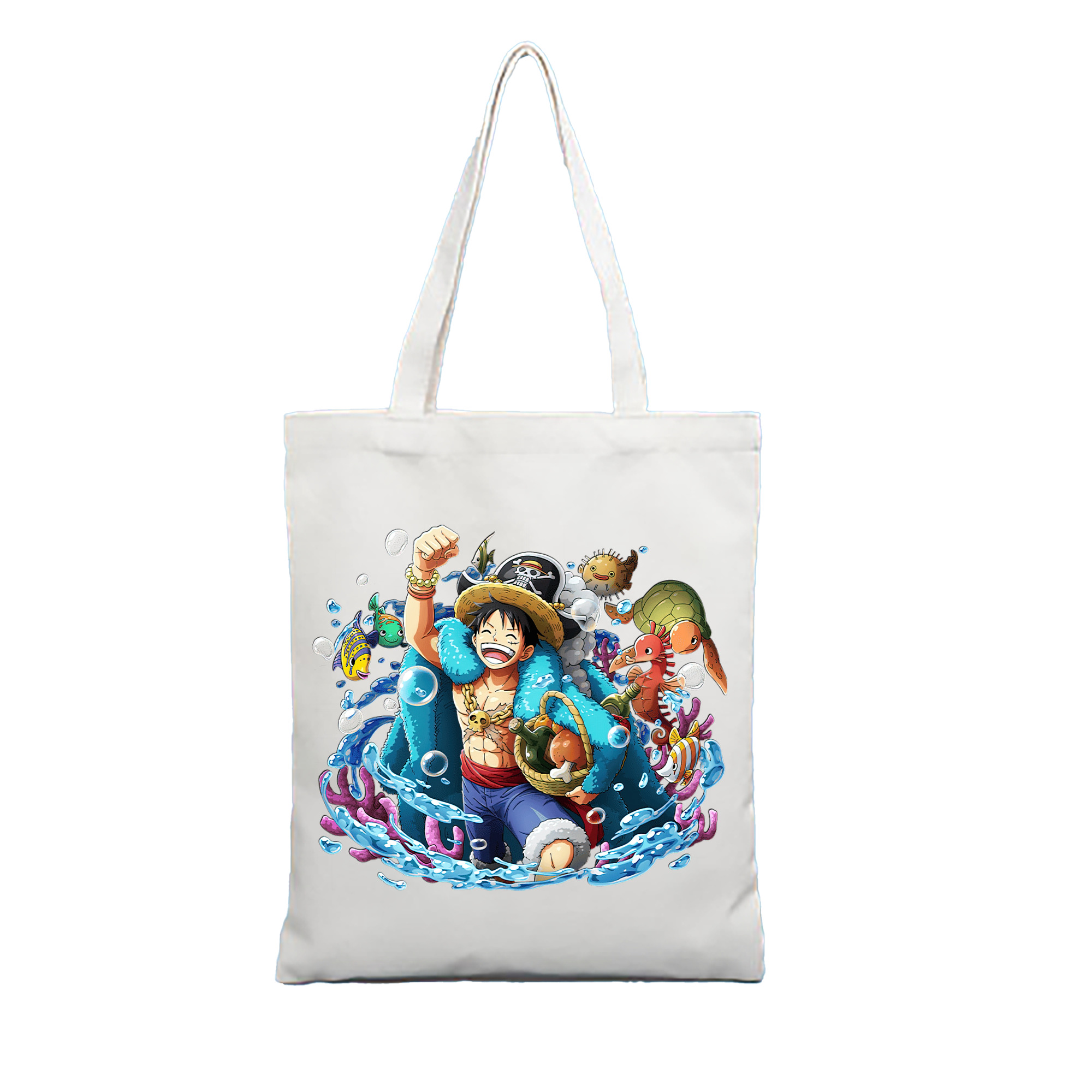 ワンピース モンキー・D・ルフィ ONE PIECE Monkey D. Luffy 縦型キャンバス生地手提げバッグ　トートバッグ