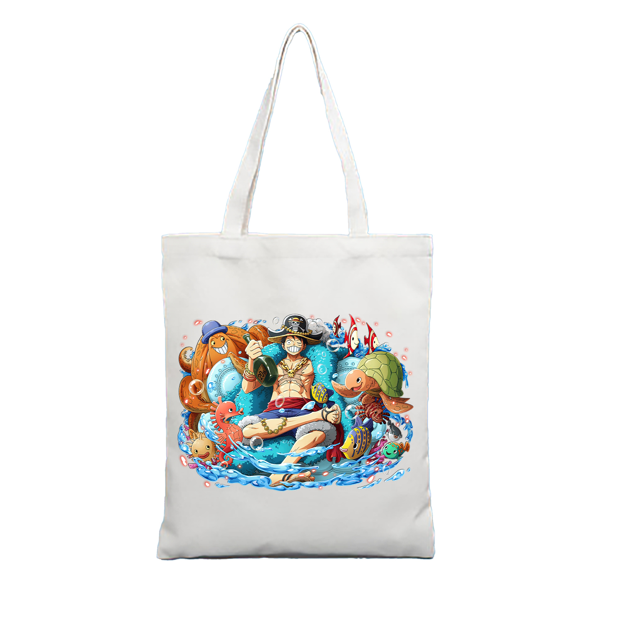 ワンピース モンキー・D・ルフィ ONE PIECE Monkey D. Luffy 縦型キャンバス生地手提げバッグ　トートバッグ