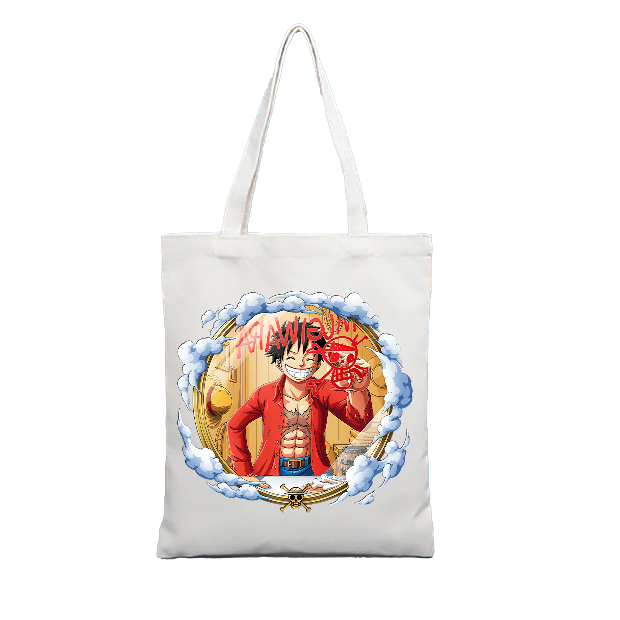 ワンピース モンキー・D・ルフィ ONE PIECE Monkey D. Luffy 縦型キャンバス生地手提げバッグ　トートバッグ