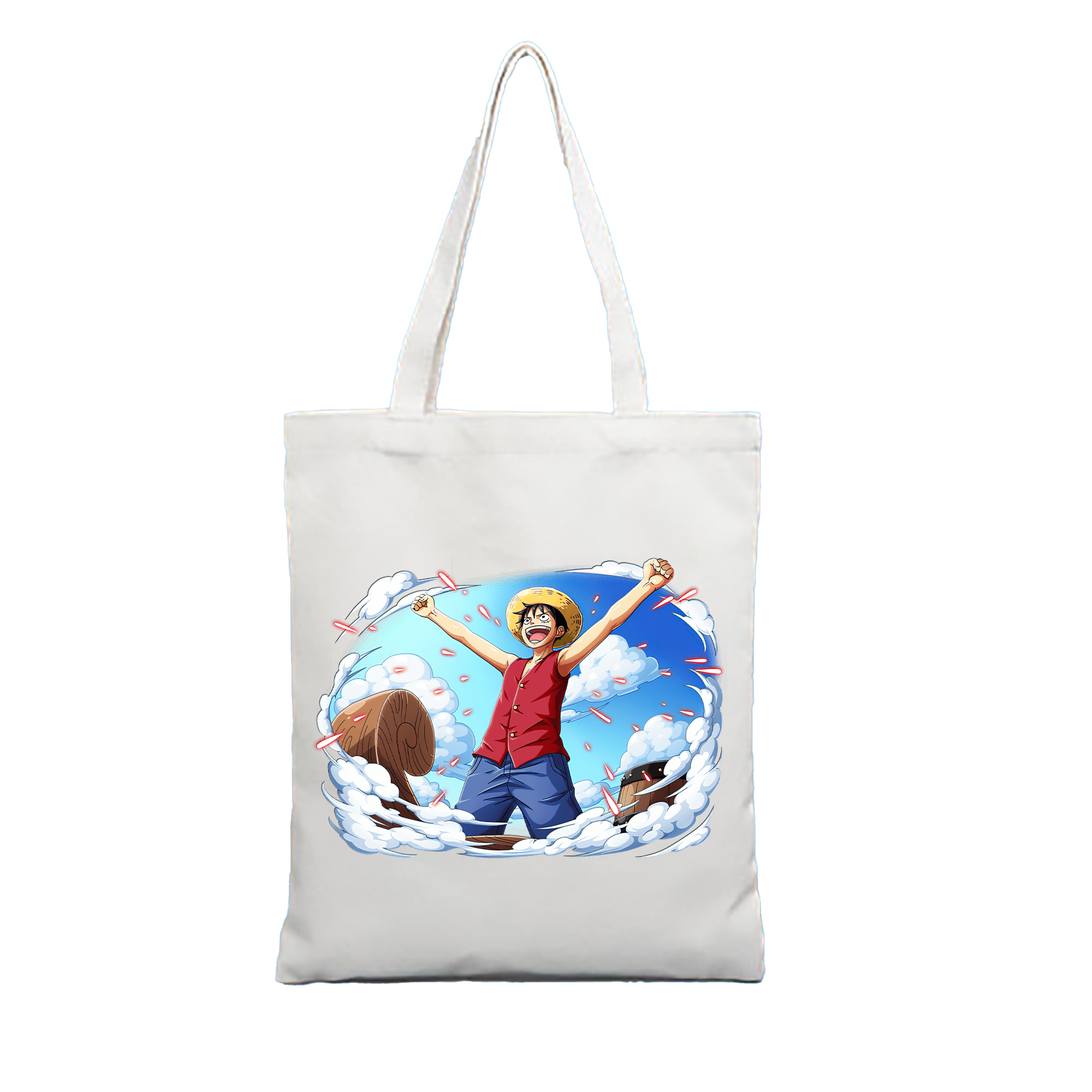 ワンピース モンキー・D・ルフィ ONE PIECE Monkey D. Luffy 縦型キャンバス生地手提げバッグ　トートバッグ