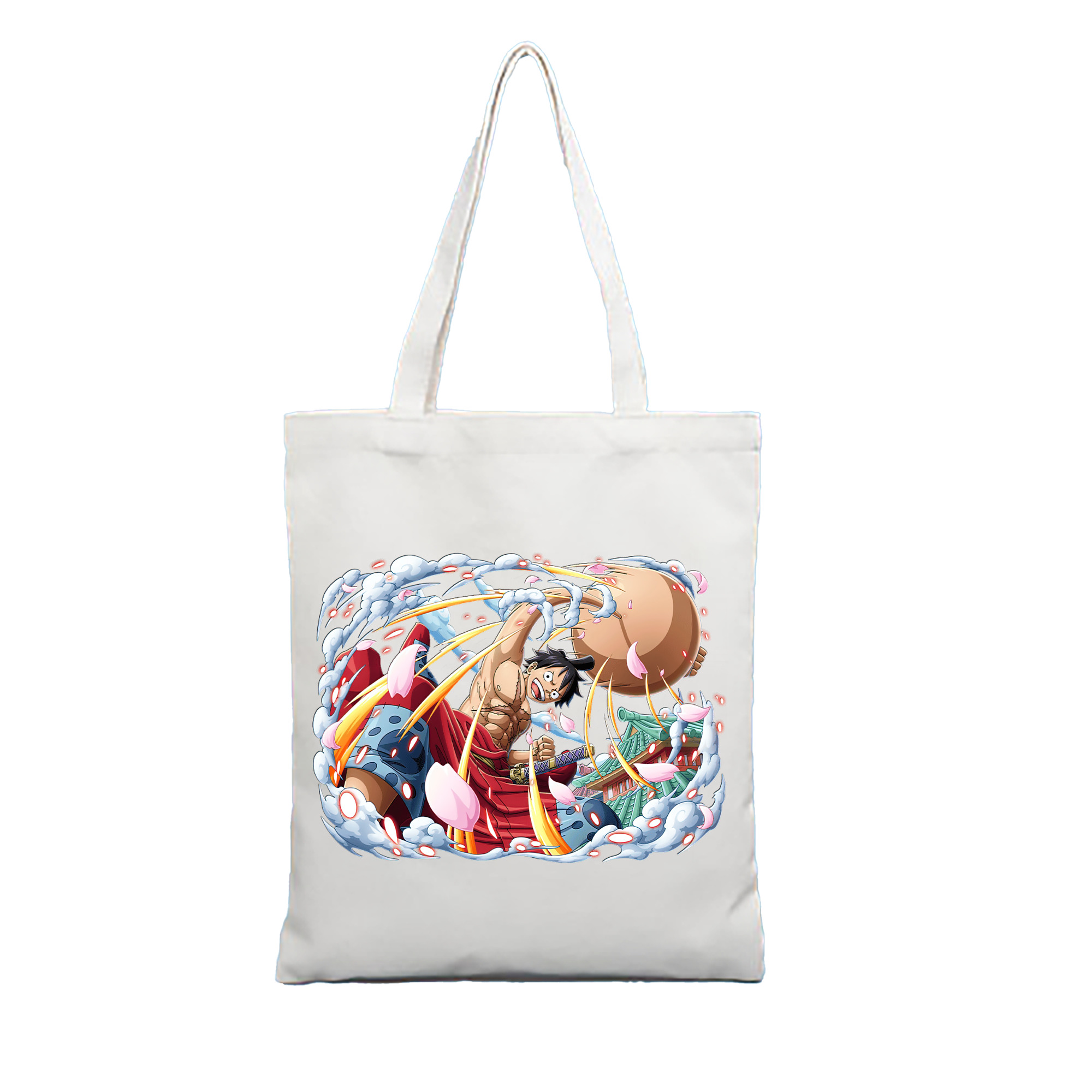 ワンピース モンキー・D・ルフィ ONE PIECE Monkey D. Luffy 縦型キャンバス生地手提げバッグ　トートバッグ