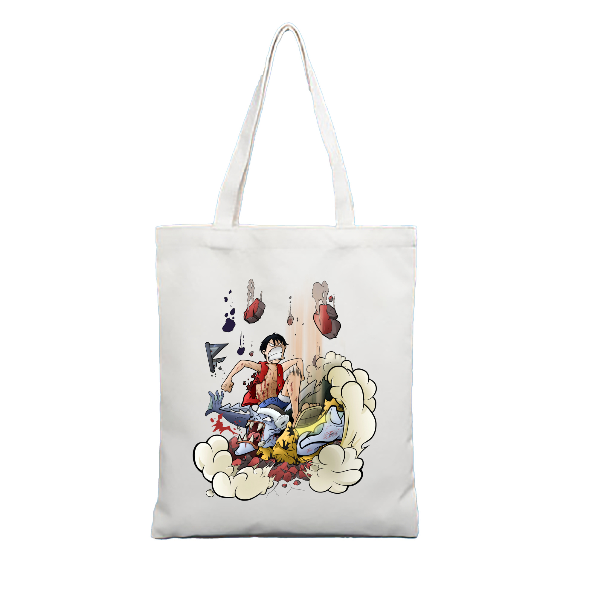 ワンピース モンキー・D・ルフィ ONE PIECE Monkey D. Luffy 縦型キャンバス生地手提げバッグ　トートバッグ