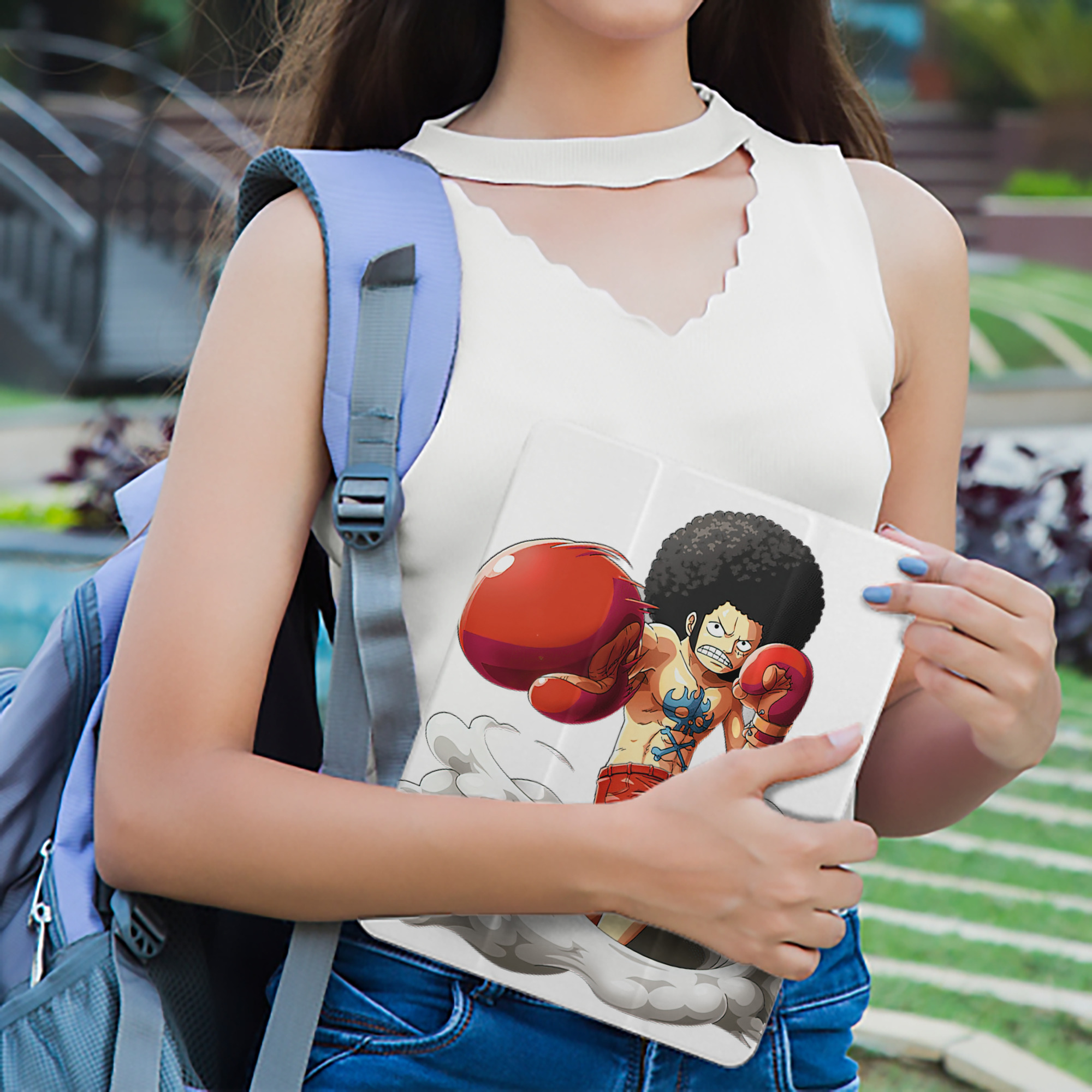 ワンピース モンキー・D・ルフィ ONE PIECE Monkey D. Luffy IPad ケース ペン収納付き 三つ折りスタンド PUレザー×シリコン 対応機種9.5/10.5/10.9インチ