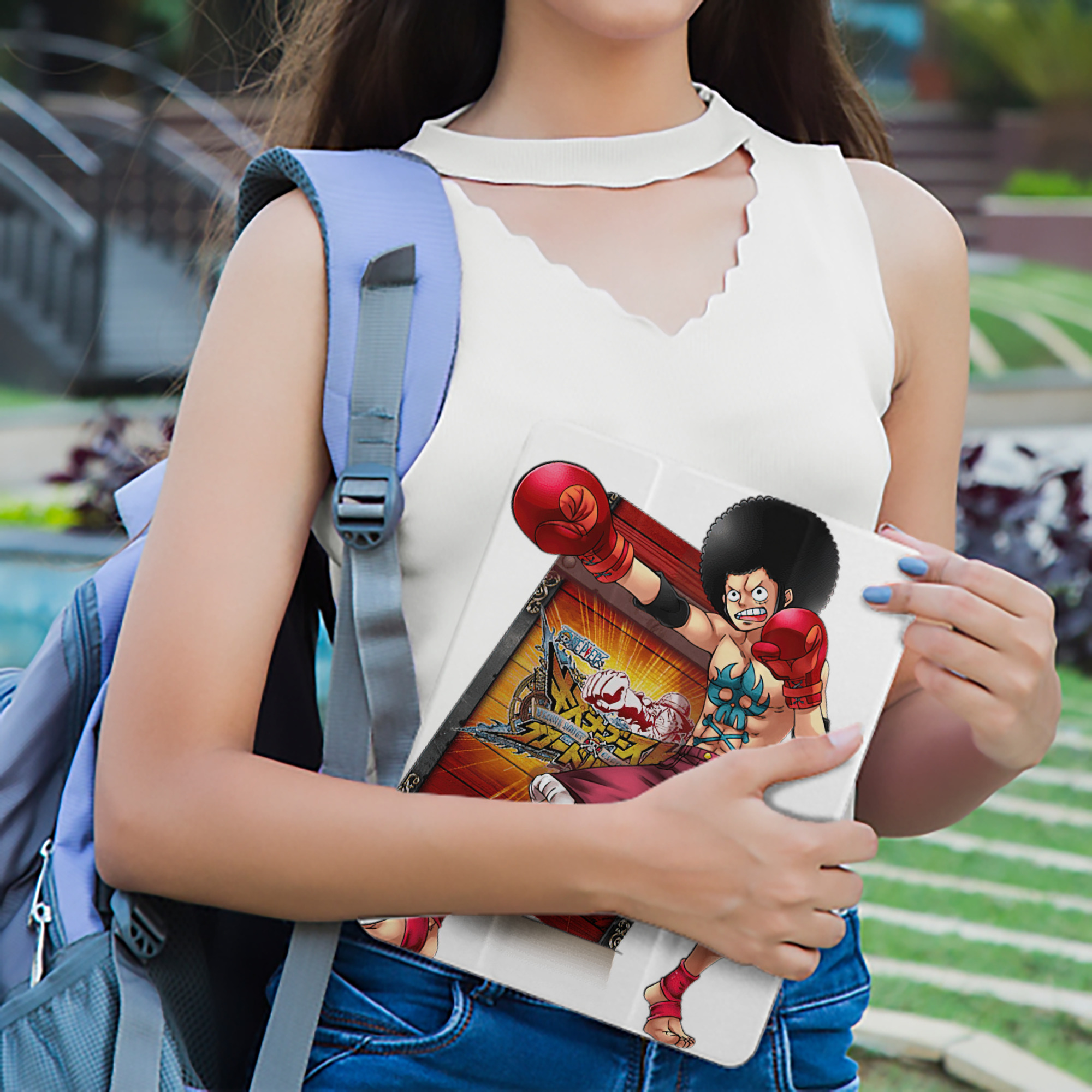 ワンピース モンキー・D・ルフィ ONE PIECE Monkey D. Luffy IPad ケース ペン収納付き 三つ折りスタンド PUレザー×シリコン 対応機種9.5/10.5/10.9インチ