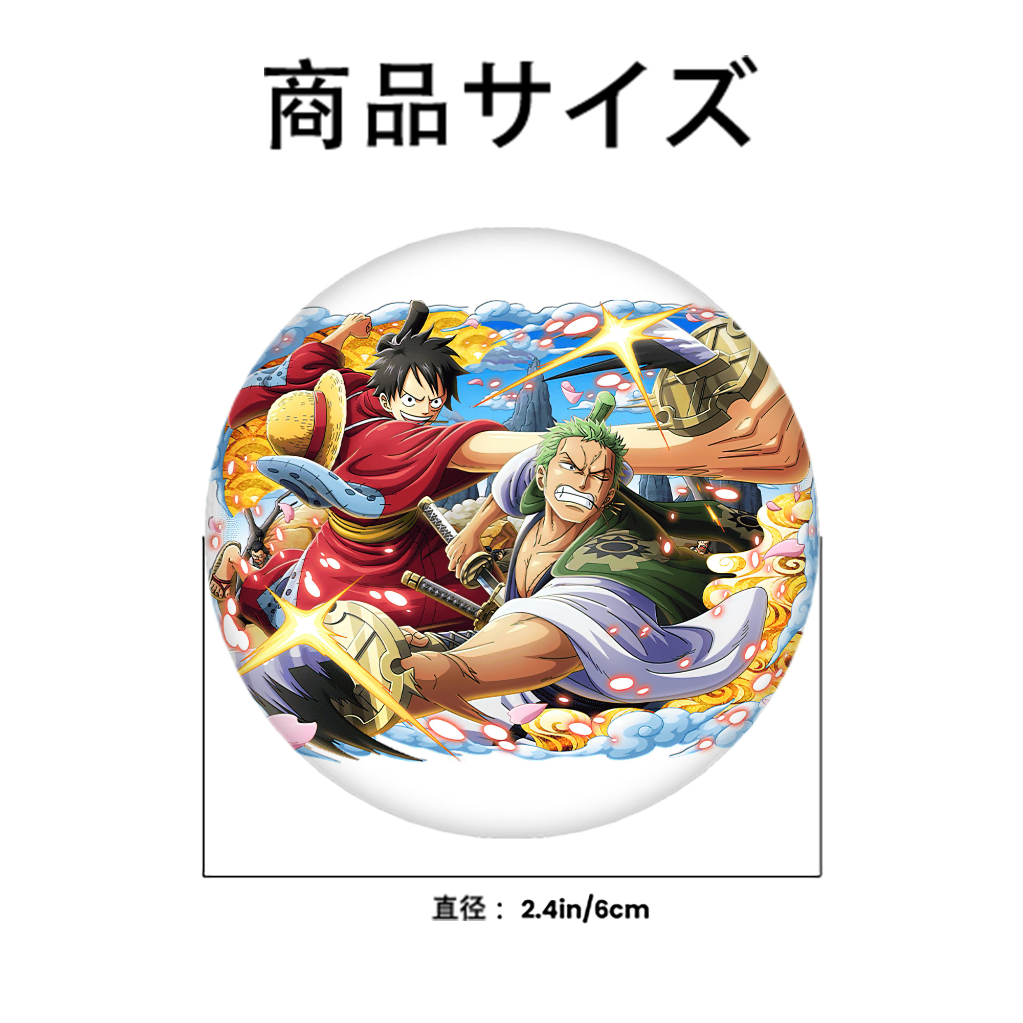 ワンピース モンキー・D・ルフィ ONE PIECE Monkey D. Luffy 6cm 缶バッジ 複数セット