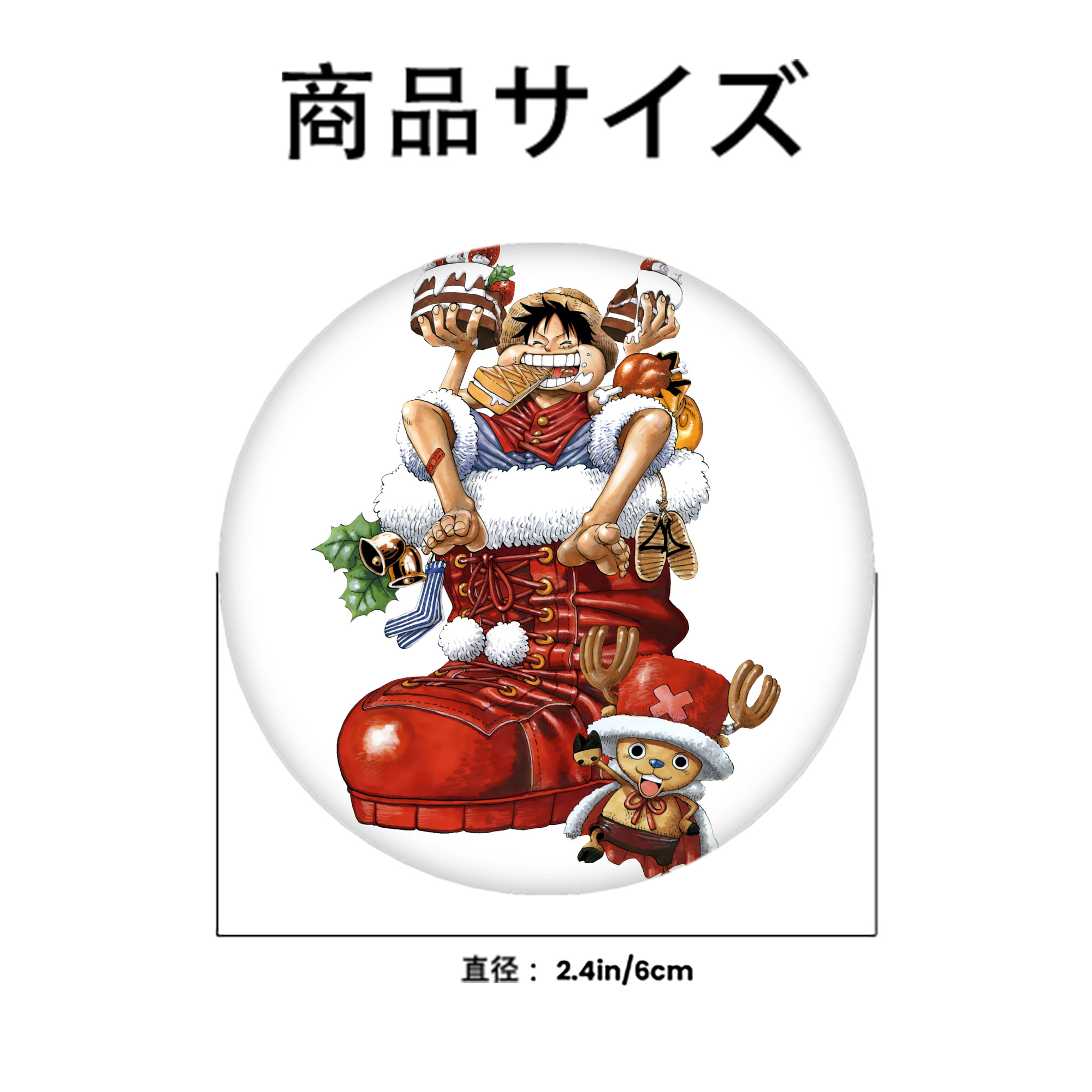 ワンピース モンキー・D・ルフィ ONE PIECE Monkey D. Luffy 6cm 缶バッジ 複数セット