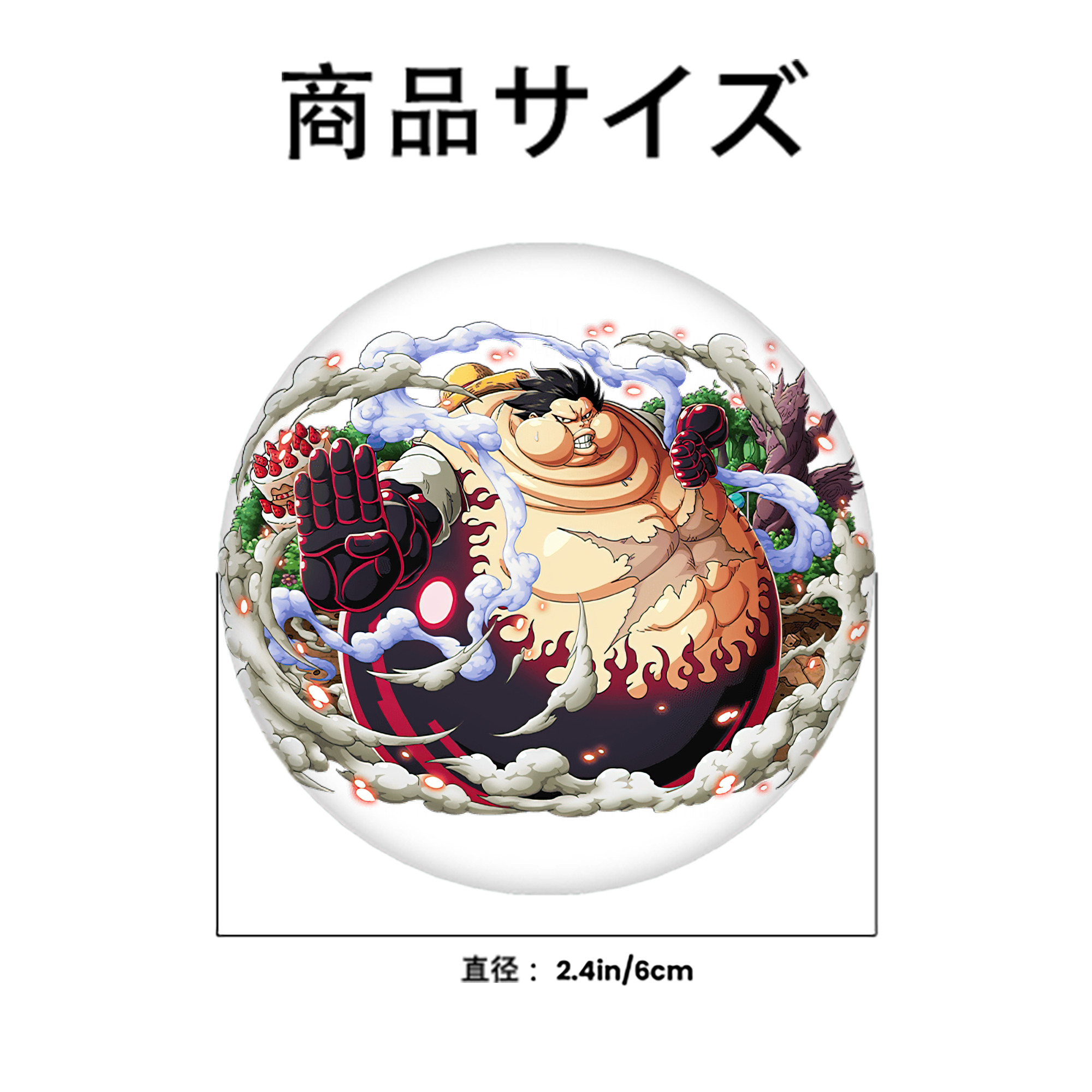 ワンピース モンキー・D・ルフィ ONE PIECE Monkey D. Luffy 6cm 缶バッジ 複数セット