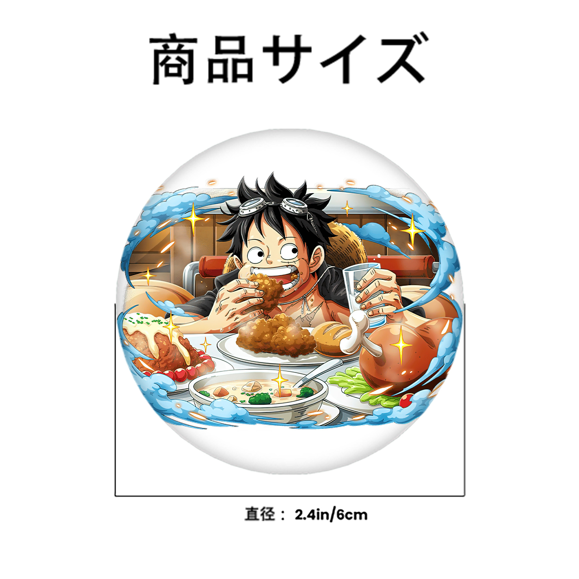 ワンピース モンキー・D・ルフィ ONE PIECE Monkey D. Luffy 6cm 缶バッジ 複数セット