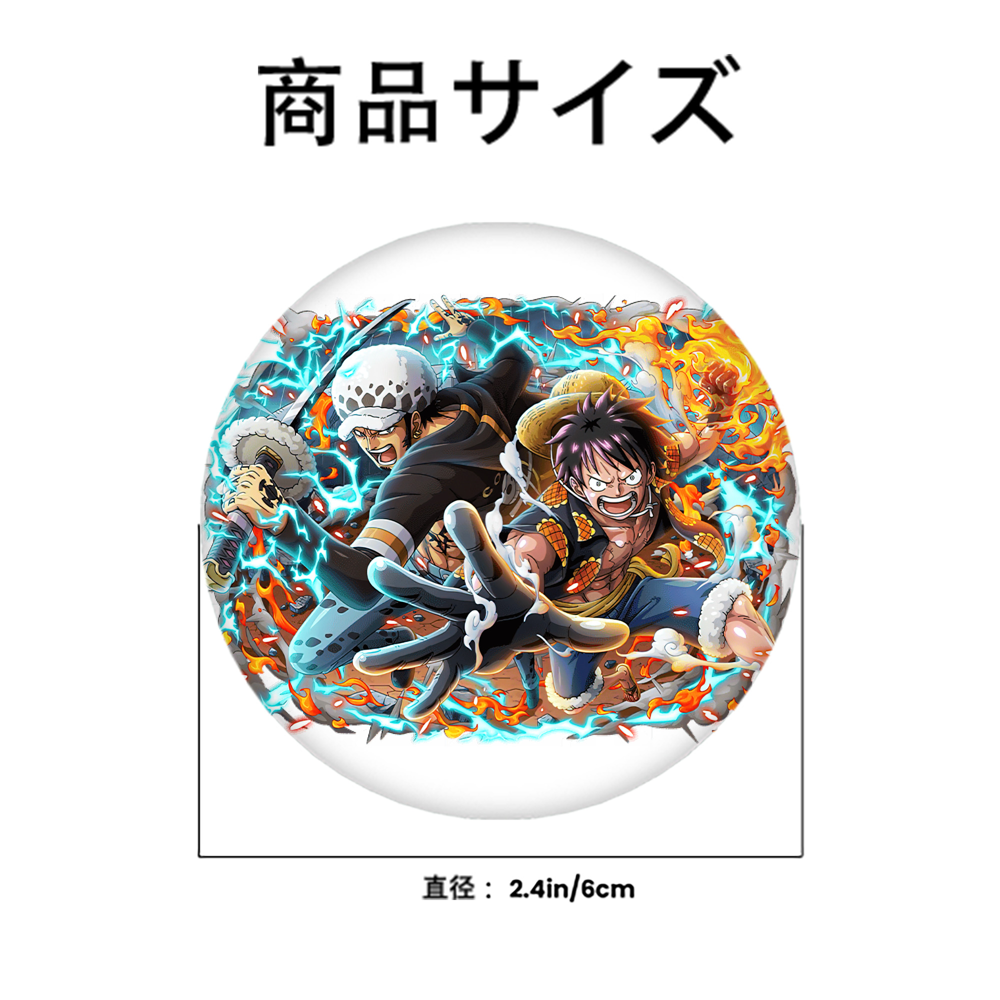 ワンピース モンキー・D・ルフィ ONE PIECE Monkey D. Luffy 6cm 缶バッジ 複数セット