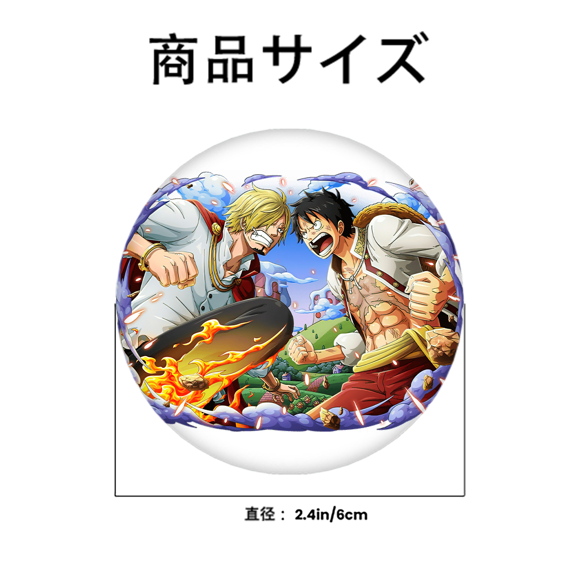 ワンピース モンキー・D・ルフィ ONE PIECE Monkey D. Luffy 6cm 缶バッジ 複数セット
