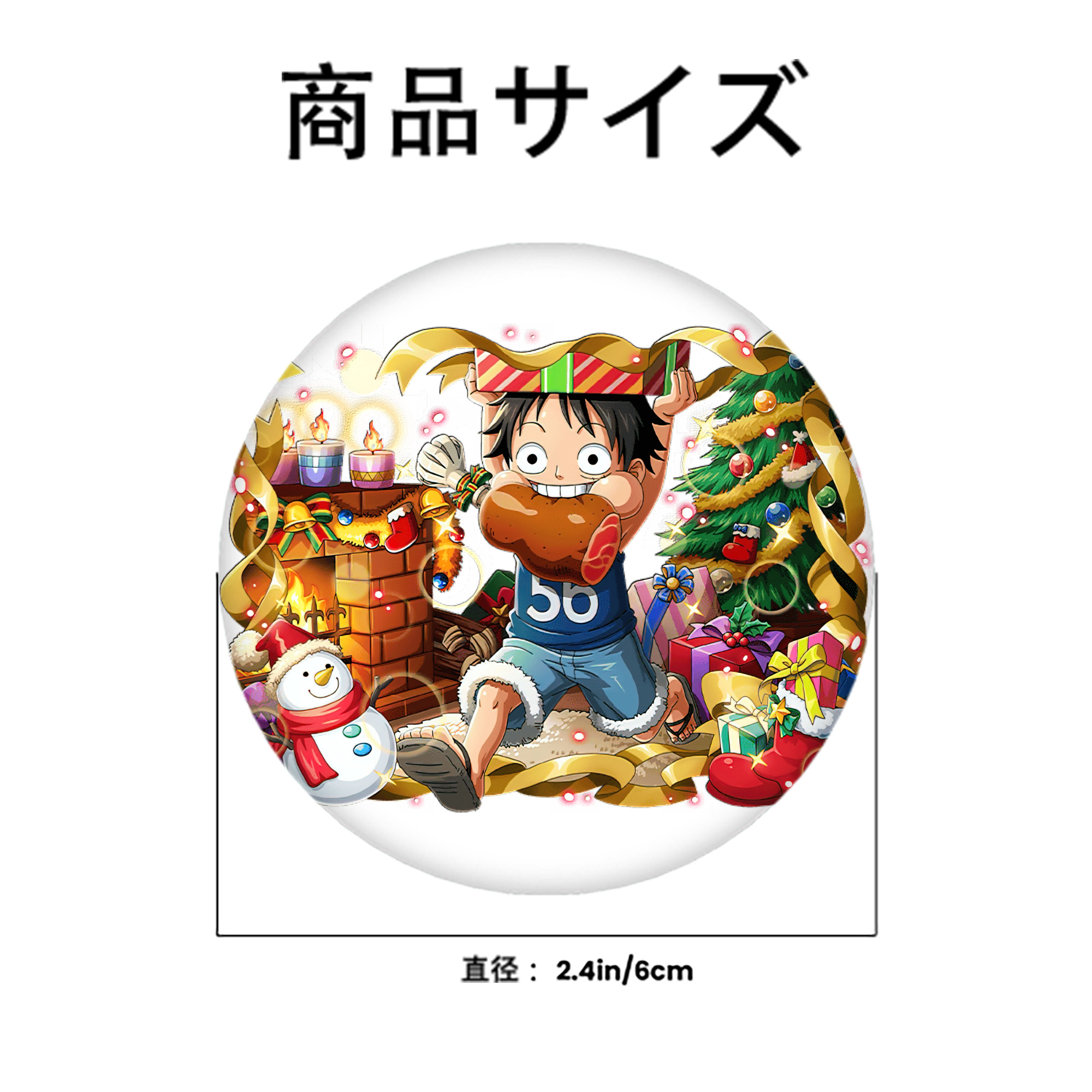 ワンピース モンキー・D・ルフィ ONE PIECE Monkey D. Luffy 6cm 缶バッジ 複数セット