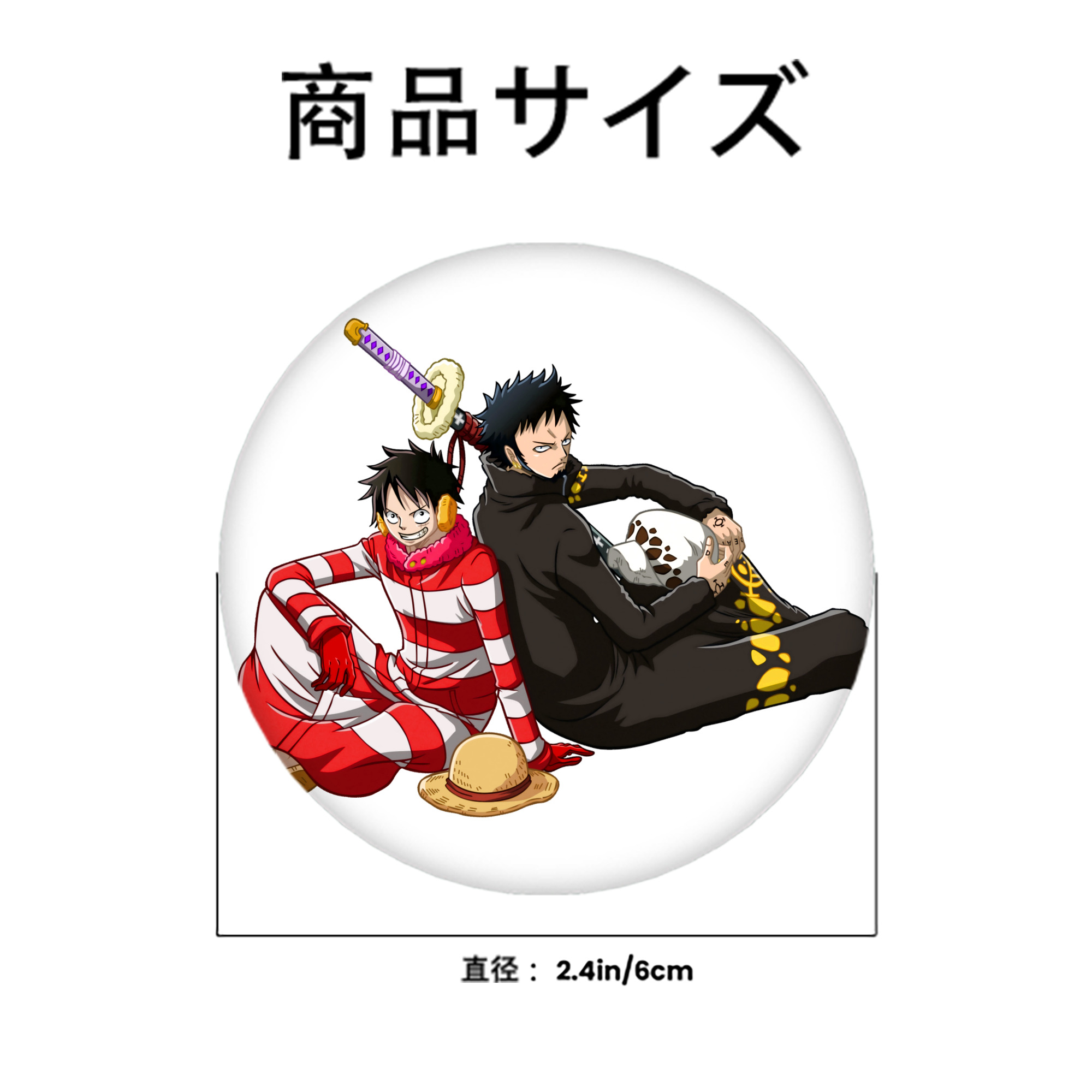 ワンピース モンキー・D・ルフィ ONE PIECE Monkey D. Luffy 6cm 缶バッジ 複数セット