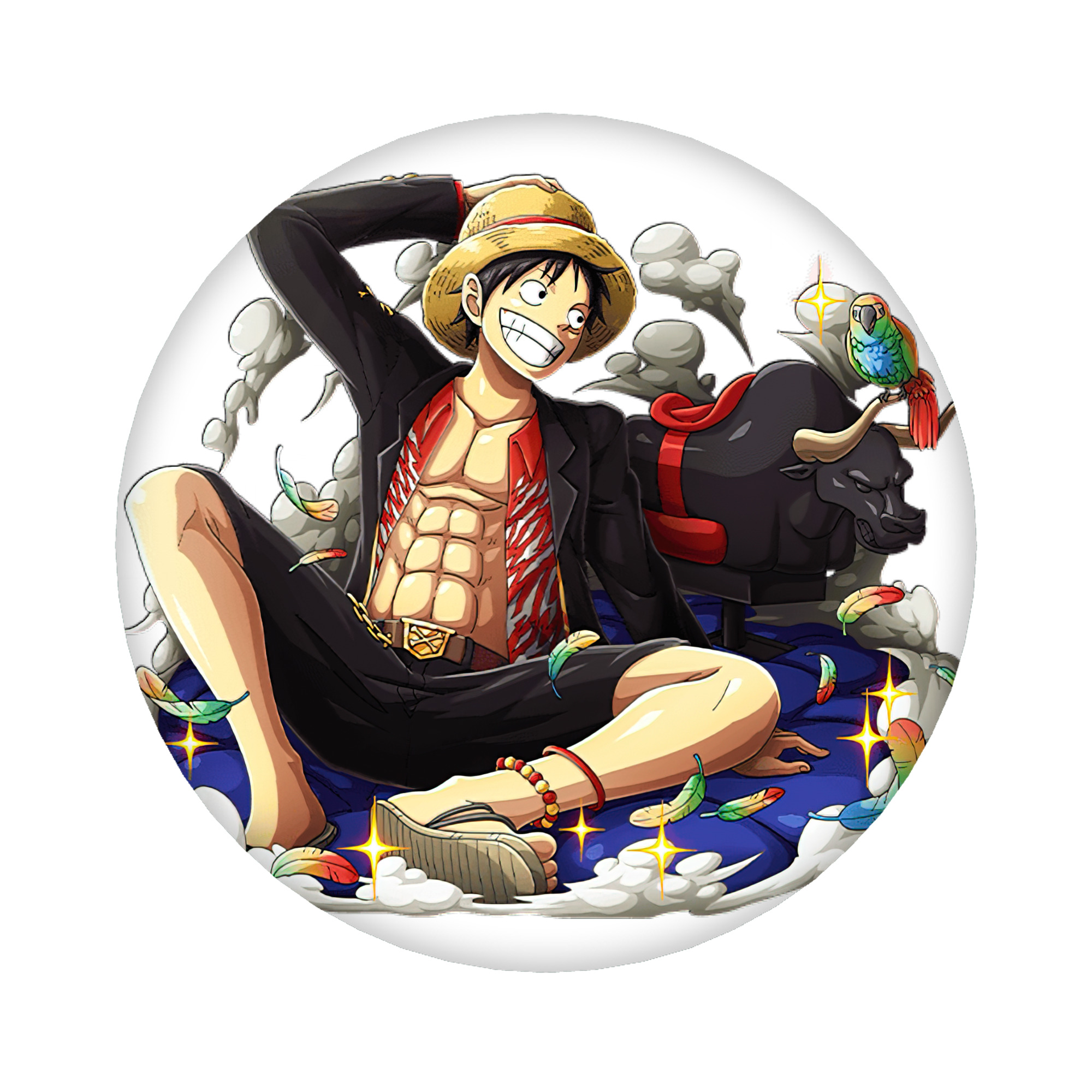 （画像用） ワンピース モンキー・D・ルフィ ONE PIECE Monkey D. Luffy 6cm 缶バッジ 複数セット