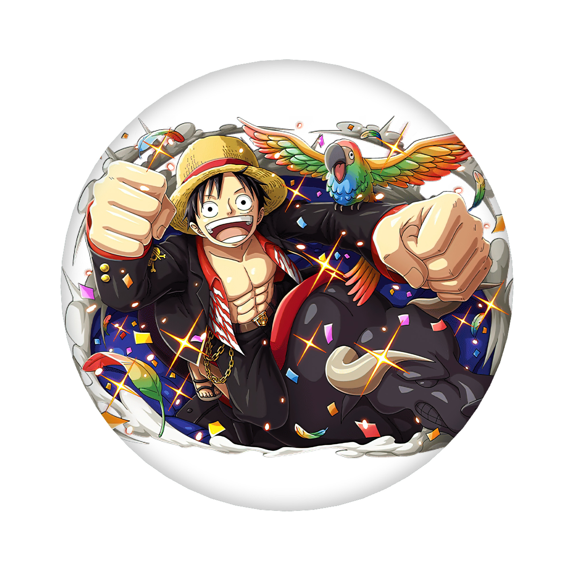 （画像用） ワンピース モンキー・D・ルフィ ONE PIECE Monkey D. Luffy 6cm 缶バッジ 複数セット
