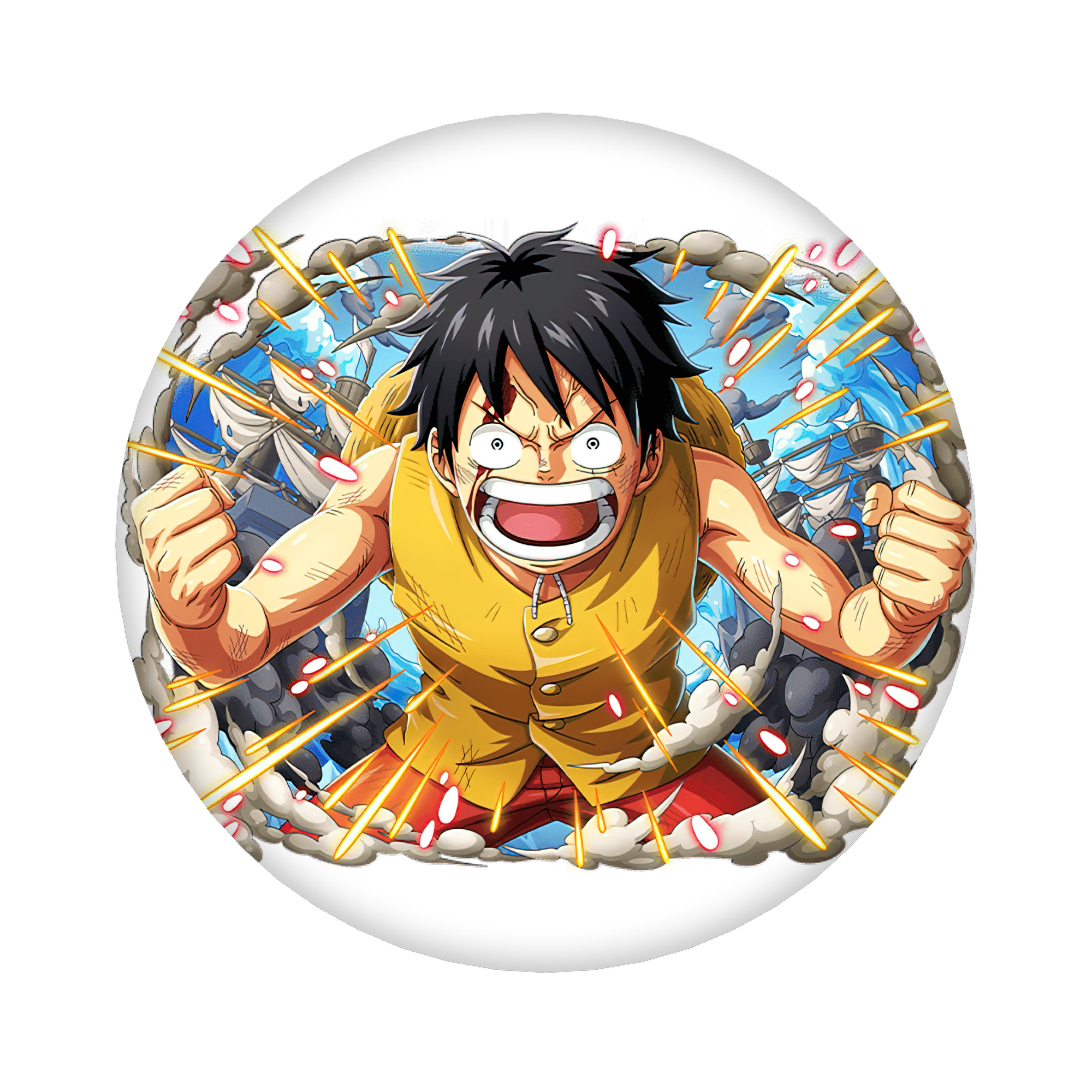（画像用） ワンピース モンキー・D・ルフィ ONE PIECE Monkey D. Luffy 6cm 缶バッジ 複数セット