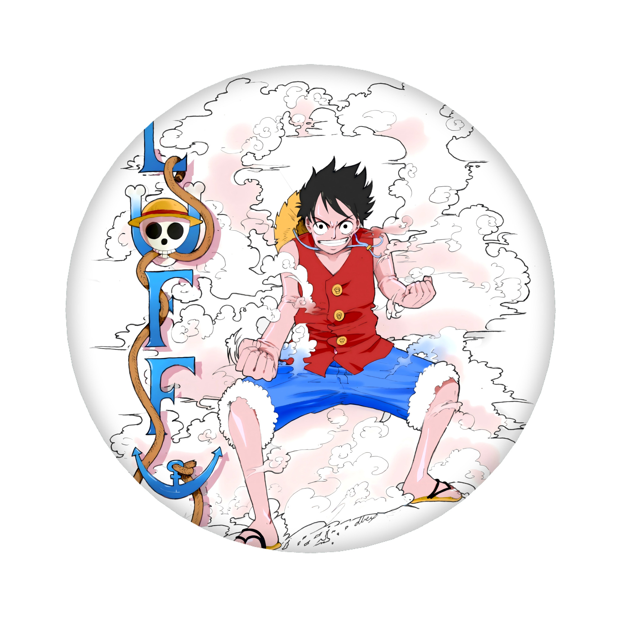 （画像用） ワンピース モンキー・D・ルフィ ONE PIECE Monkey D. Luffy 6cm 缶バッジ 複数セット