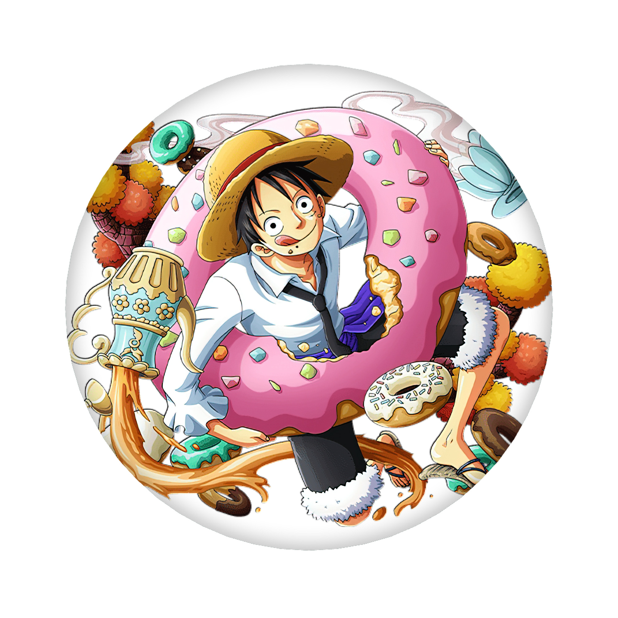（画像用） ワンピース モンキー・D・ルフィ ONE PIECE Monkey D. Luffy 6cm 缶バッジ 複数セット