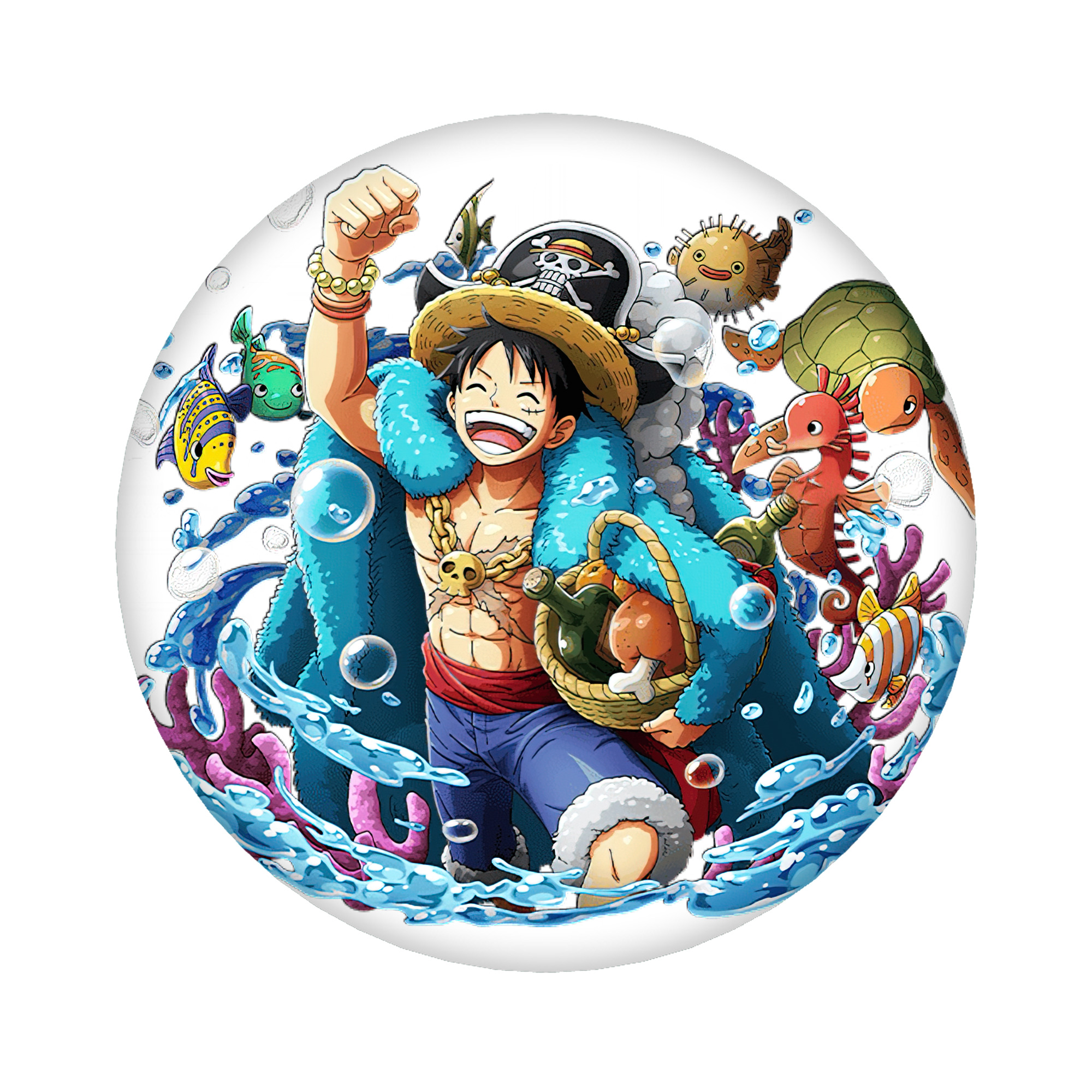（画像用） ワンピース モンキー・D・ルフィ ONE PIECE Monkey D. Luffy 6cm 缶バッジ 複数セット