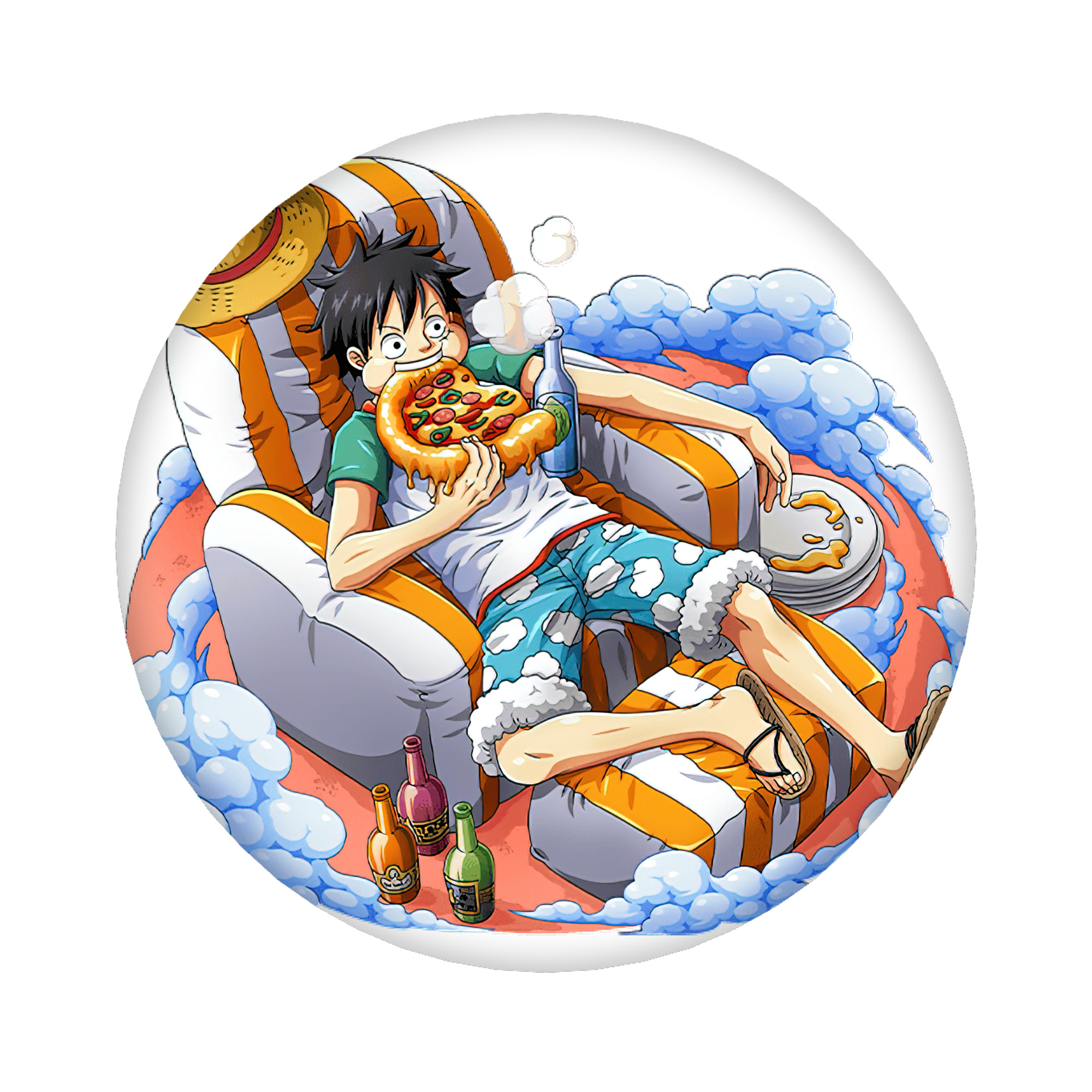 （画像用） ワンピース モンキー・D・ルフィ ONE PIECE Monkey D. Luffy 6cm 缶バッジ 複数セット