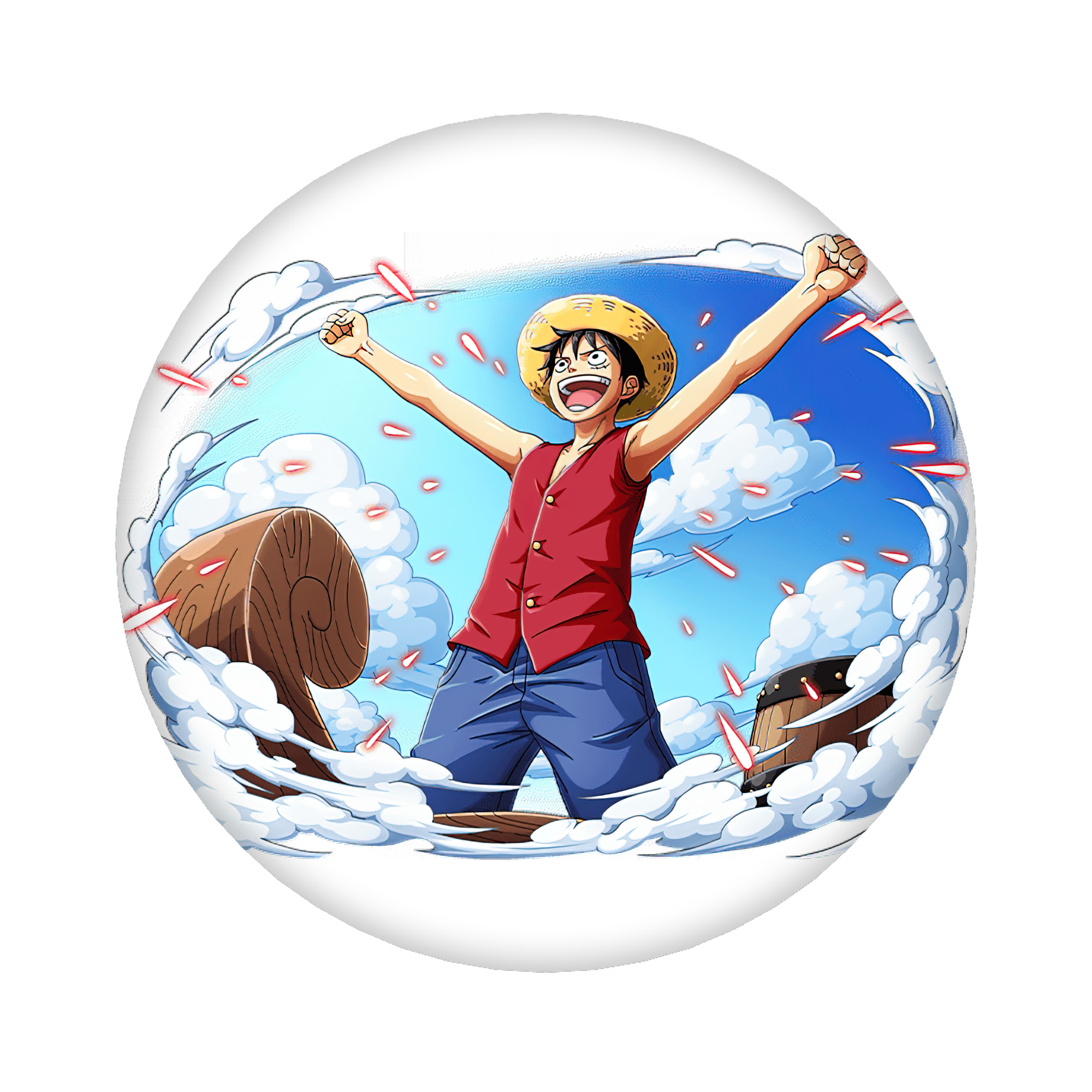 （画像用） ワンピース モンキー・D・ルフィ ONE PIECE Monkey D. Luffy 6cm 缶バッジ 複数セット