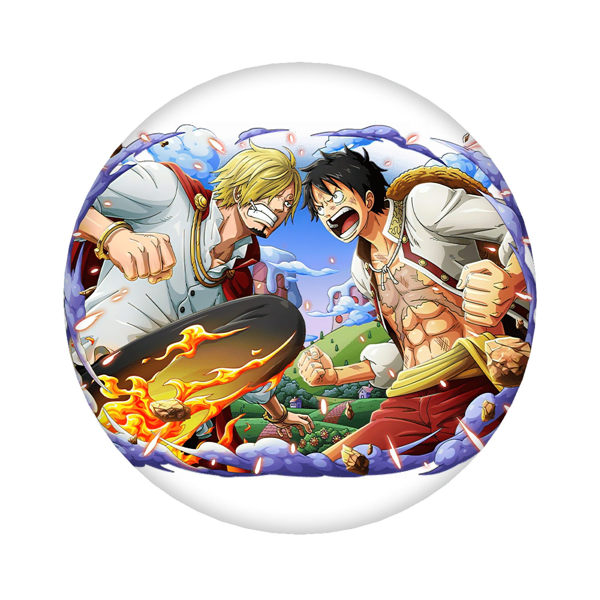 （画像用） ワンピース モンキー・D・ルフィ ONE PIECE Monkey D. Luffy 6cm 缶バッジ 複数セット
