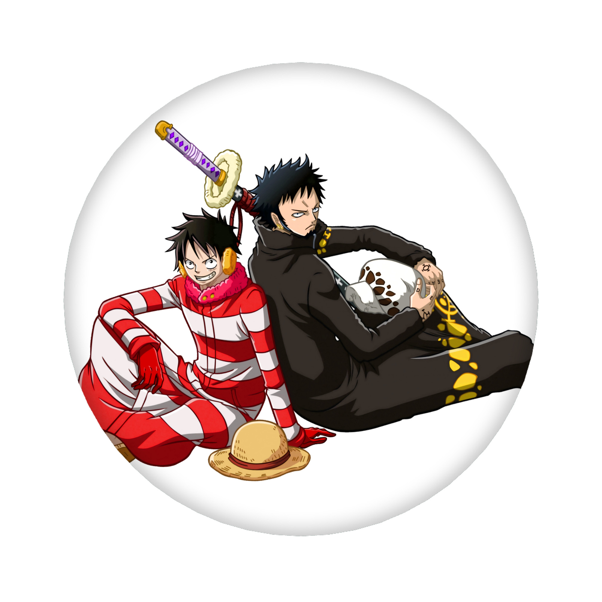 （画像用） ワンピース モンキー・D・ルフィ ONE PIECE Monkey D. Luffy 6cm 缶バッジ 複数セット
