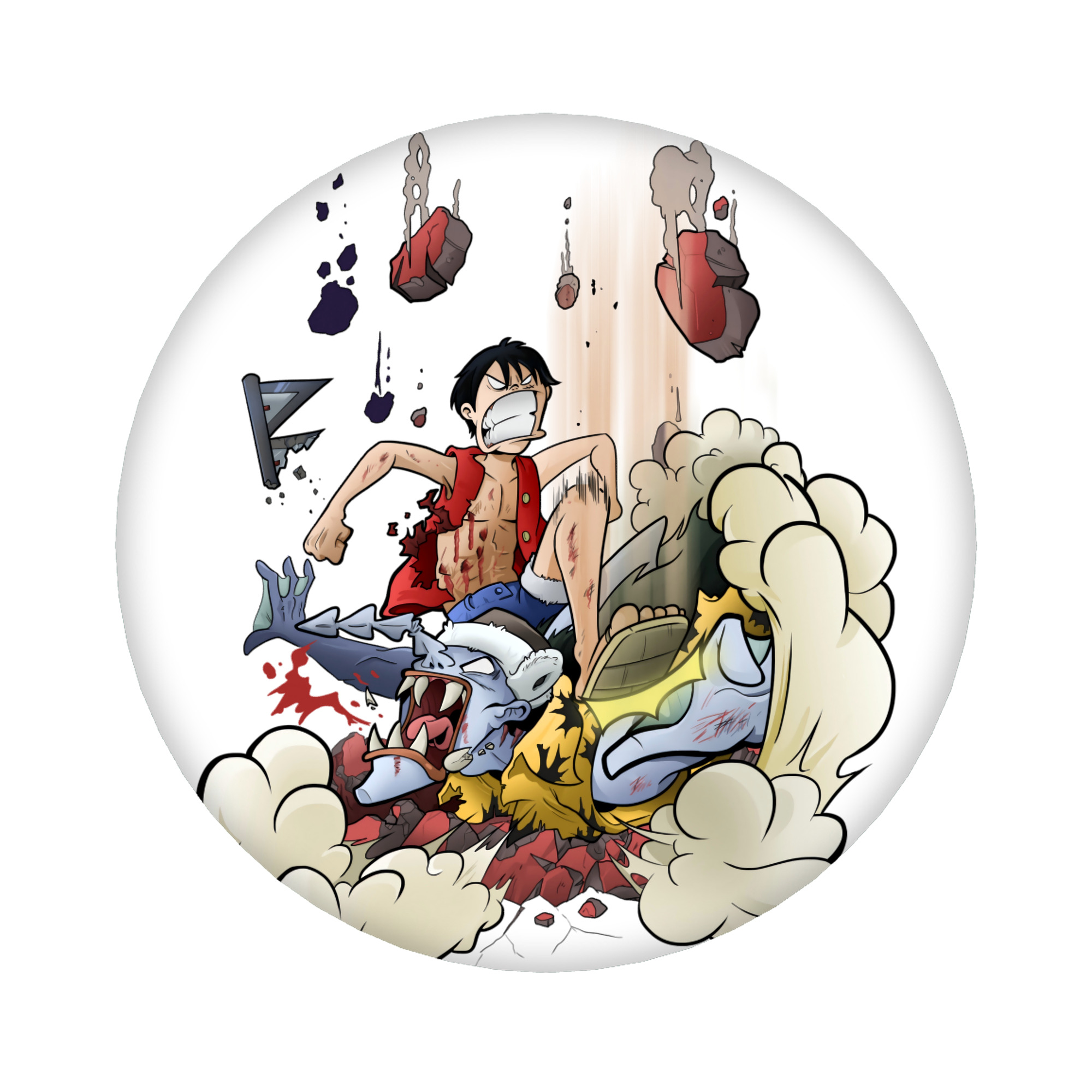 （画像用） ワンピース モンキー・D・ルフィ ONE PIECE Monkey D. Luffy 6cm 缶バッジ 複数セット