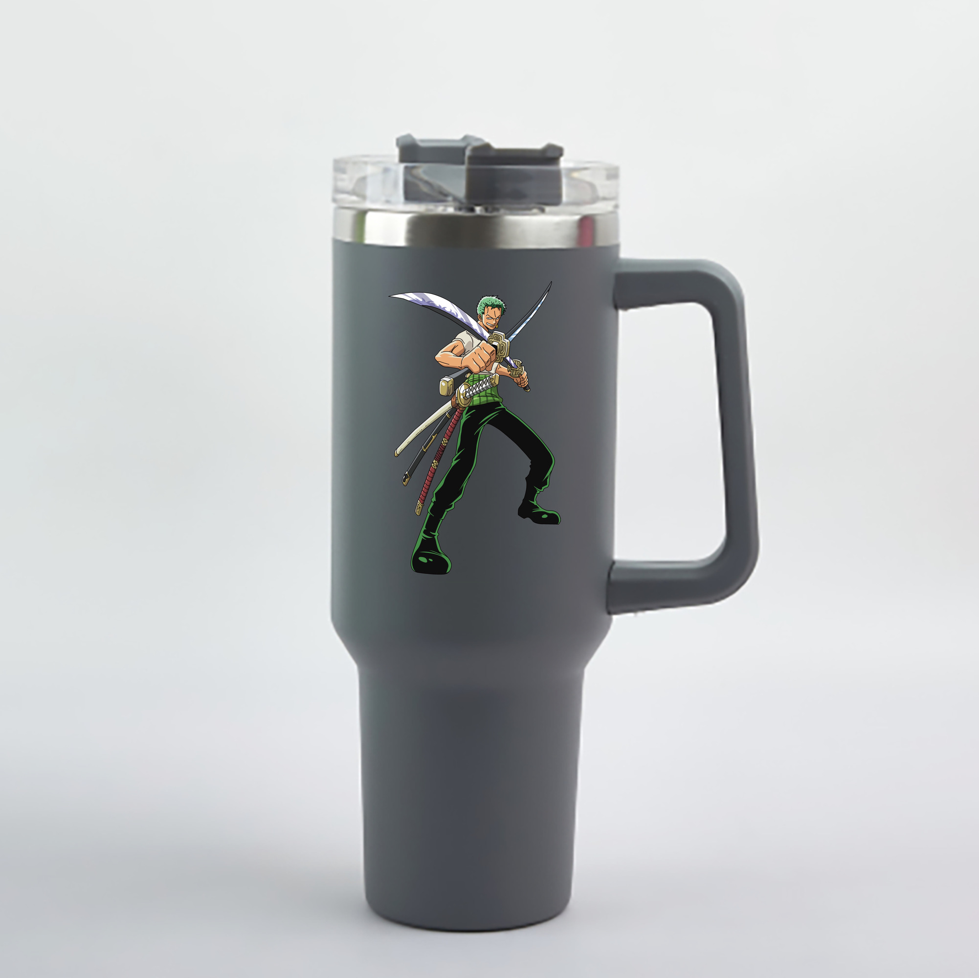 ワンピース ロロノア・ゾロ ONE PIECE Roronoa Zoro 1200mL車用タンブラー - クリスタルステッカー（プラスチックストロー付き）