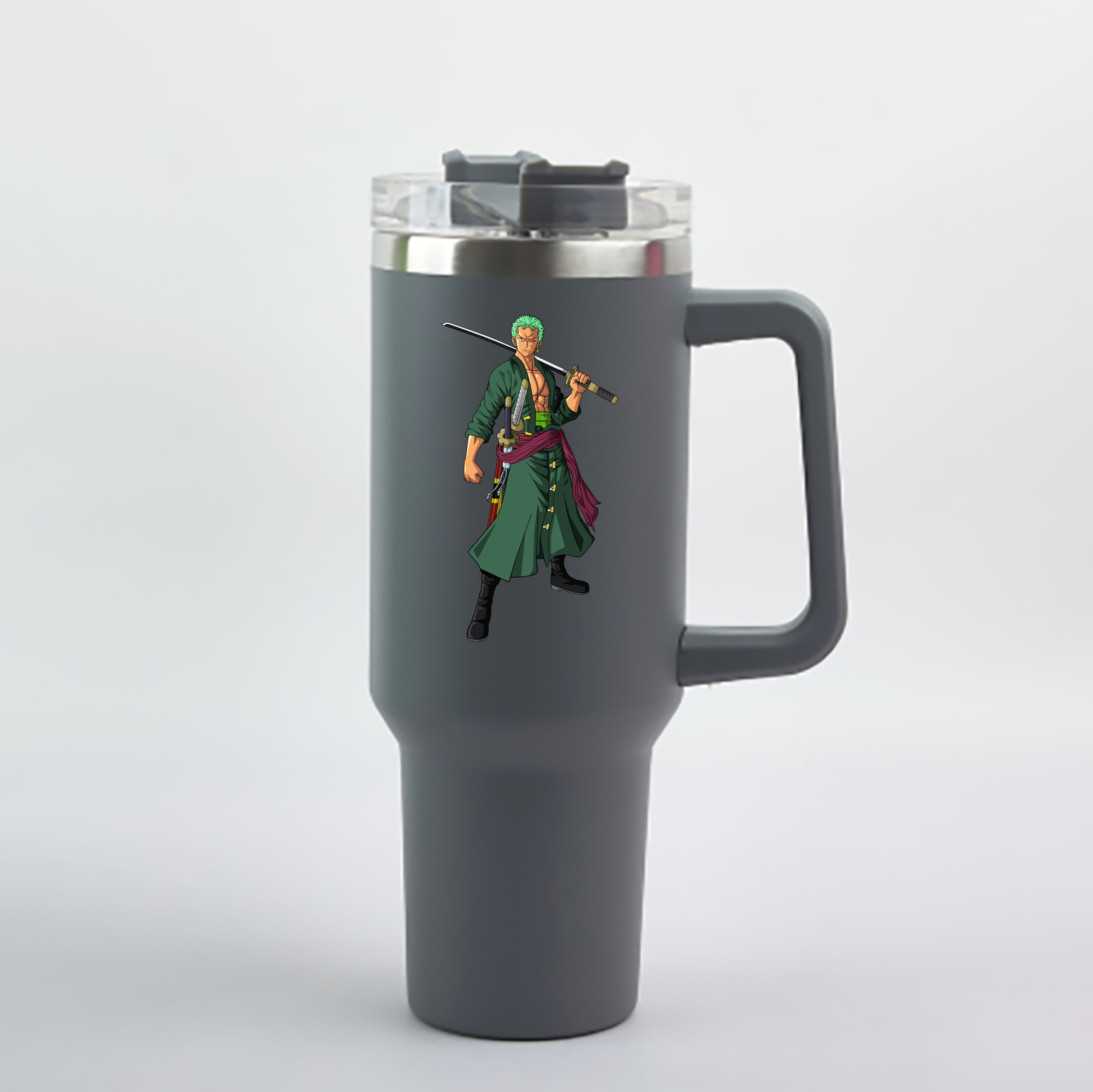 ワンピース ロロノア・ゾロ ONE PIECE Roronoa Zoro 1200mL車用タンブラー - クリスタルステッカー（プラスチックストロー付き）