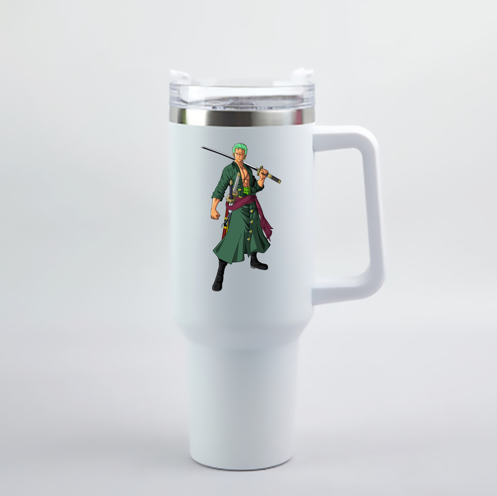 ワンピース ロロノア・ゾロ ONE PIECE Roronoa Zoro 1200mL車用タンブラー - クリスタルステッカー（プラスチックストロー付き）