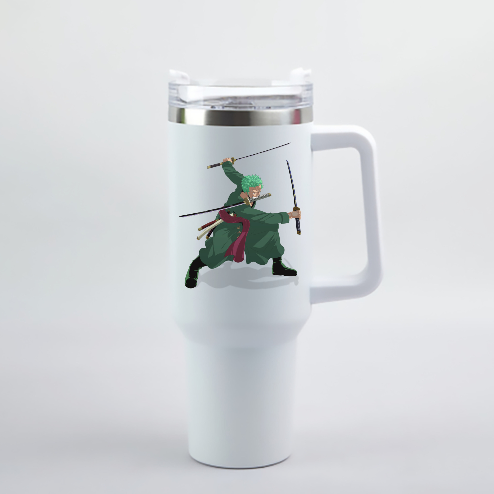 ワンピース ロロノア・ゾロ ONE PIECE Roronoa Zoro 1200mL車用タンブラー - クリスタルステッカー（プラスチックストロー付き）
