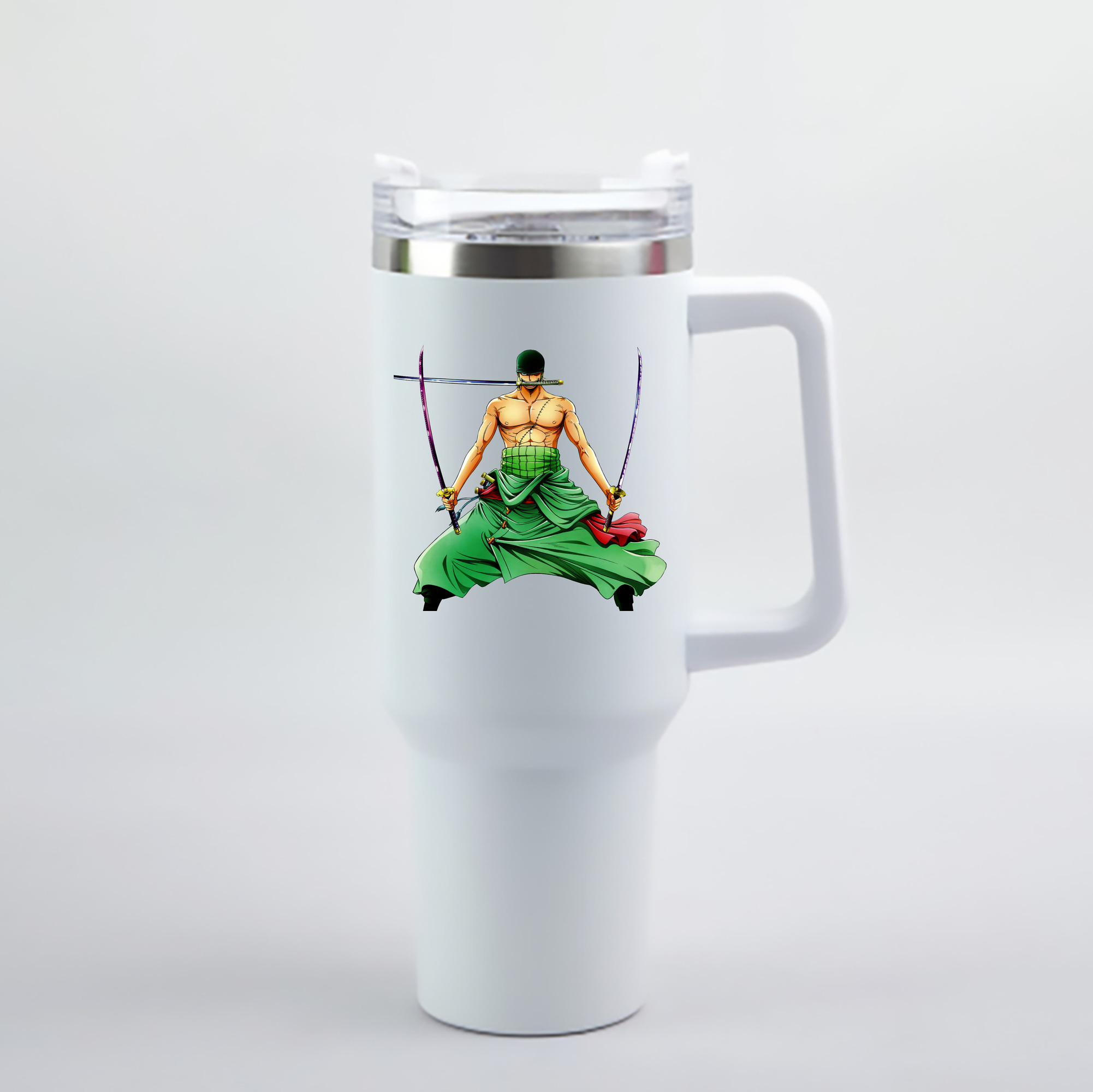 ワンピース ロロノア・ゾロ ONE PIECE Roronoa Zoro 1200mL車用タンブラー - クリスタルステッカー（プラスチックストロー付き）